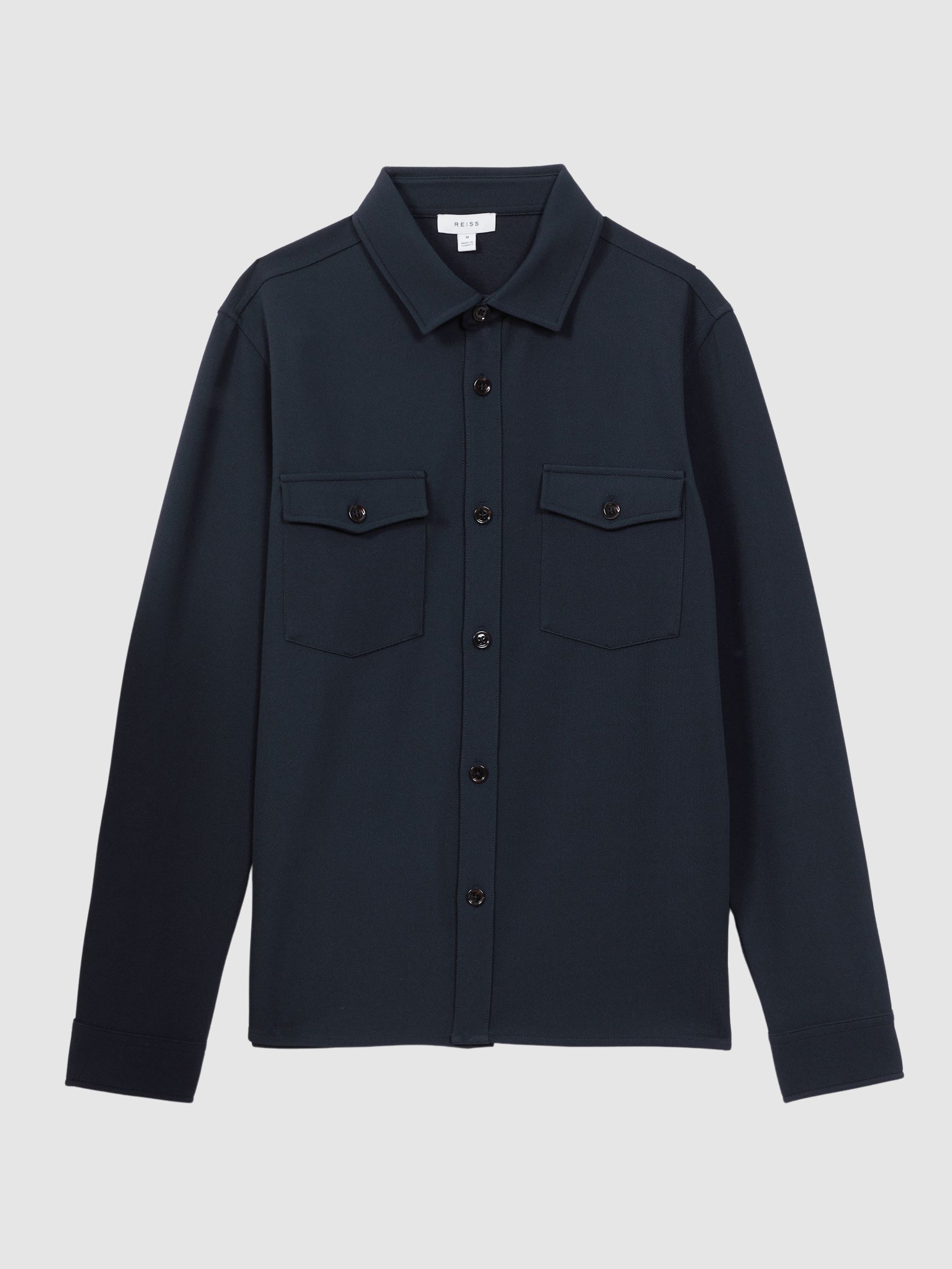 Twin Pocket Long Sleeve Overshirt in Navy - Image 2 of 4