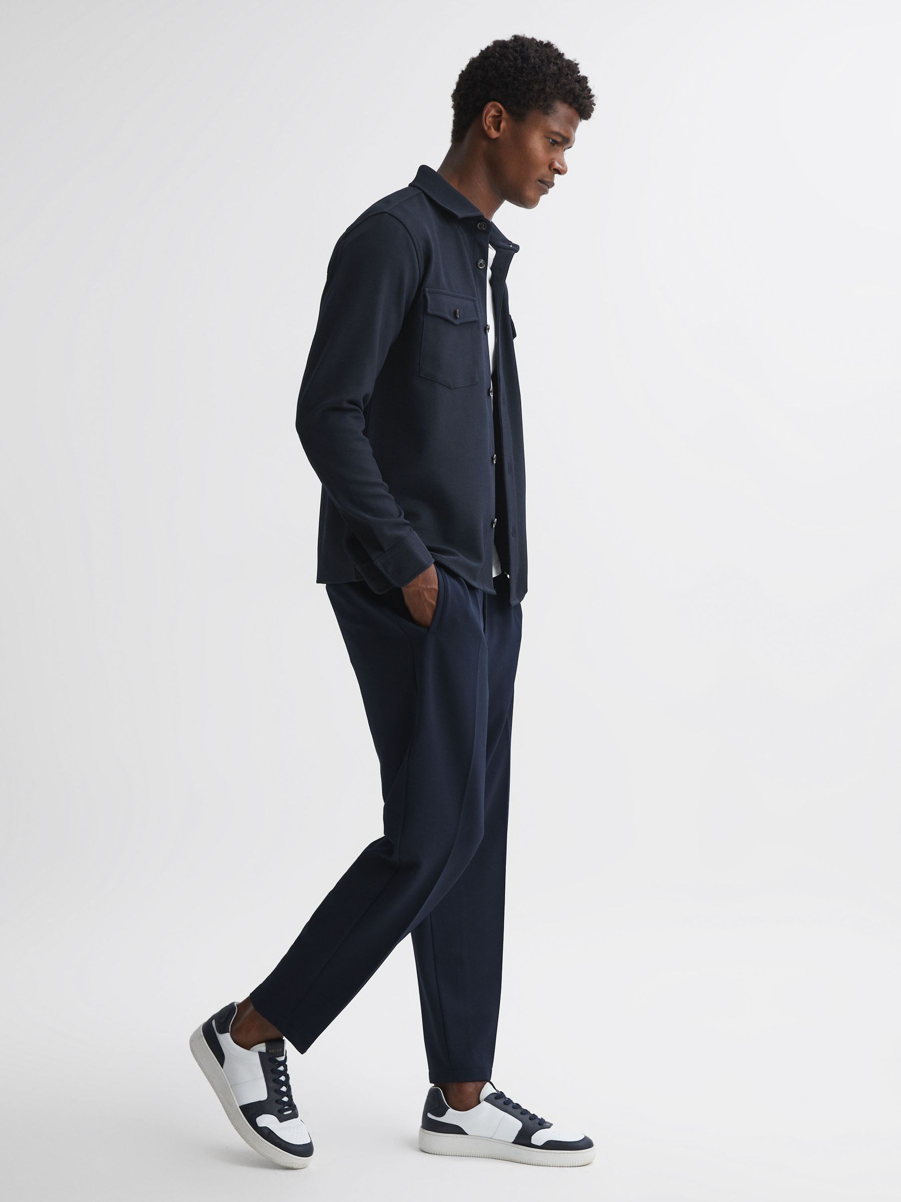 Twin Pocket Long Sleeve Overshirt in Navy - Image 3 of 4