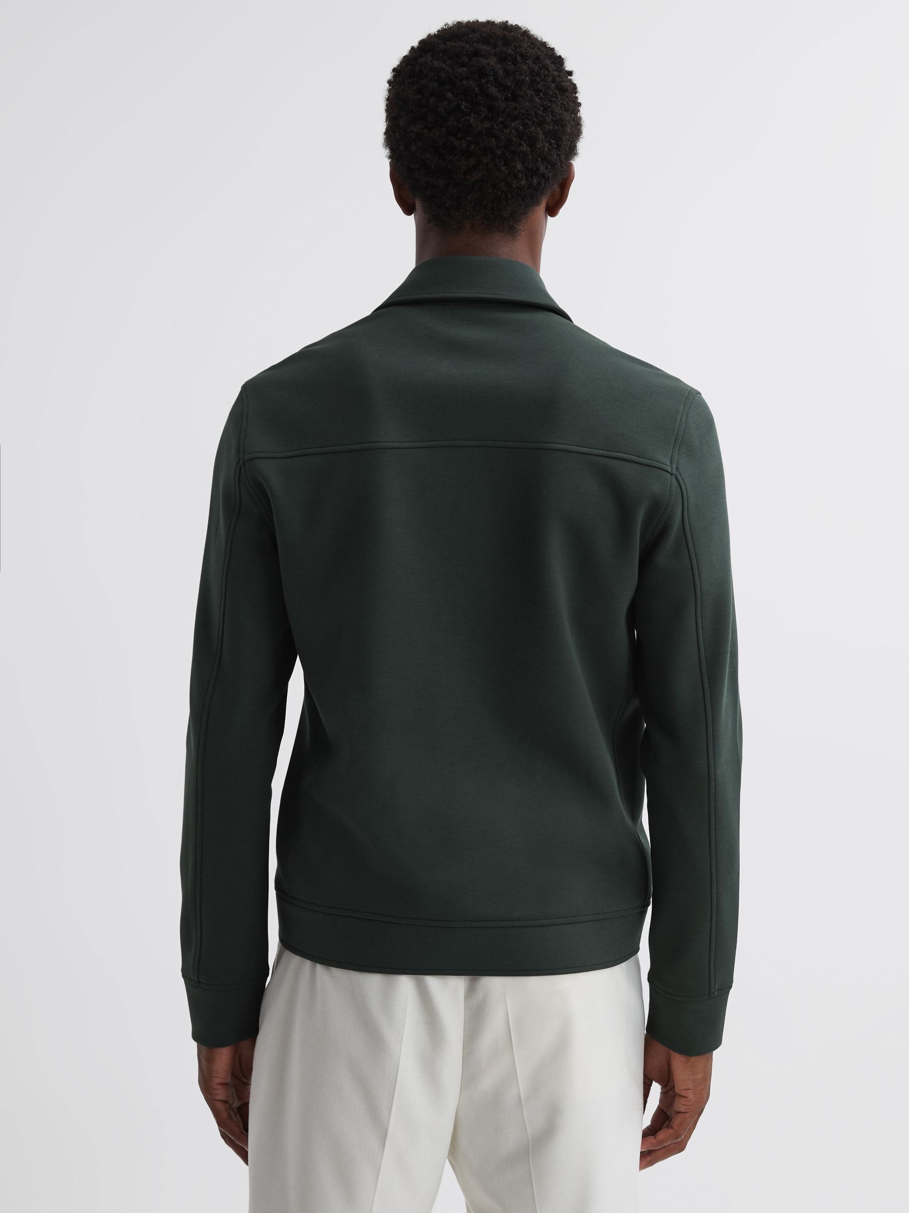 Interlock Jersey Zip-Through Jacket in Emerald - Image 4 of 5