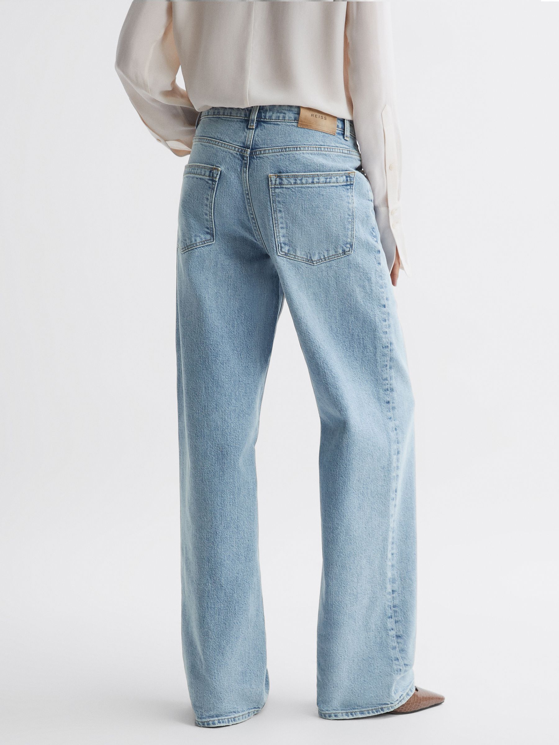 Mid Rise Wide Leg Jeans in Light Blue - Image 5 of 5