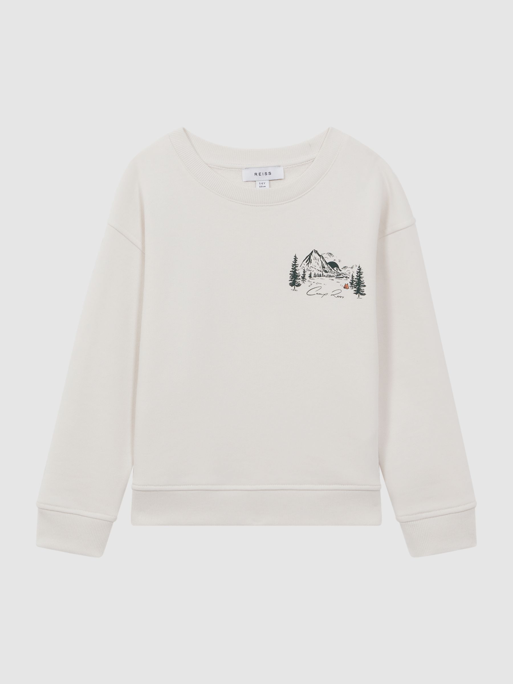 Junior Relaxed Cotton Motif Jumper in Ecru - Image 2 of 7