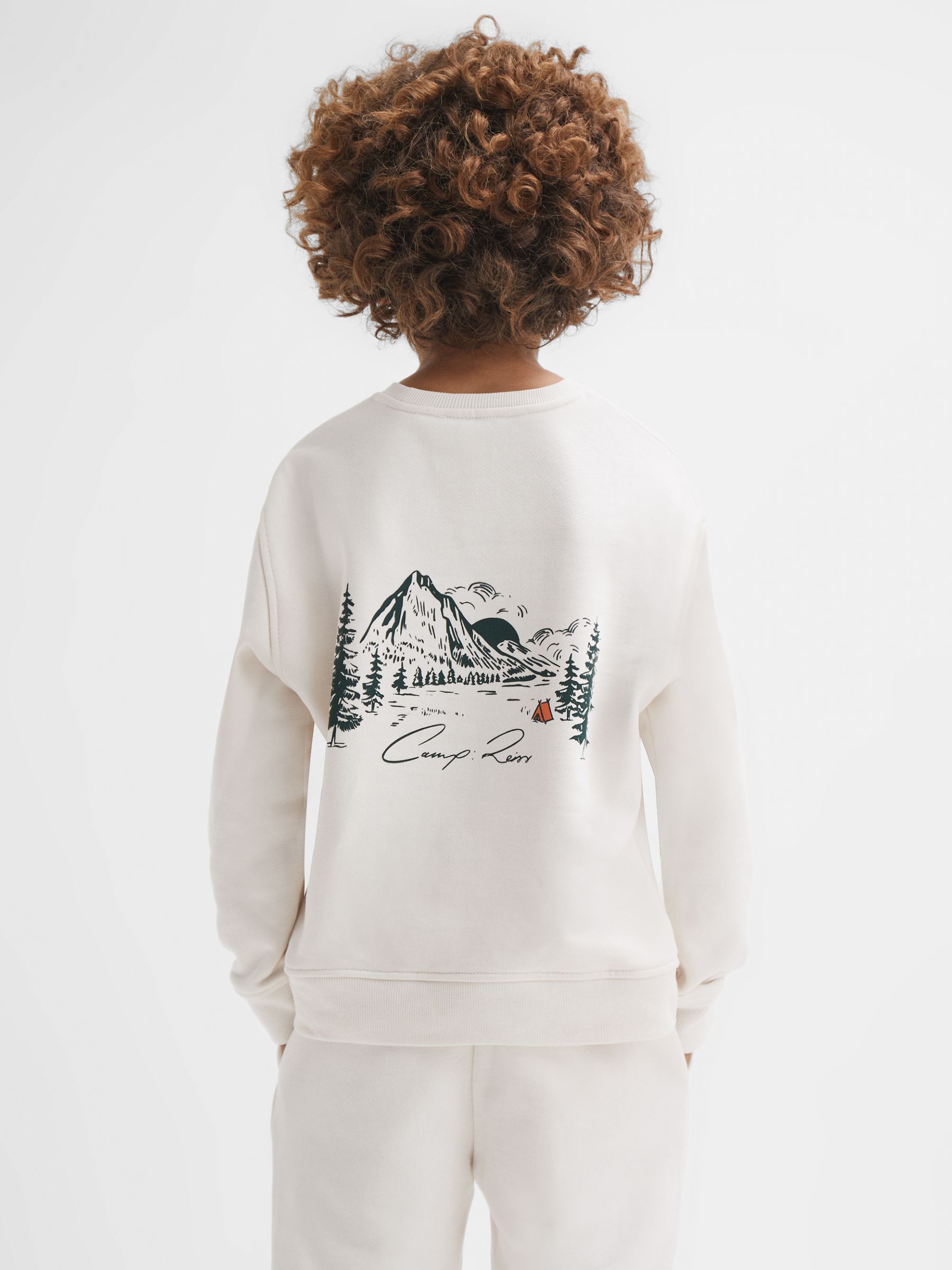 Junior Relaxed Cotton Motif Jumper in Ecru - Image 5 of 7