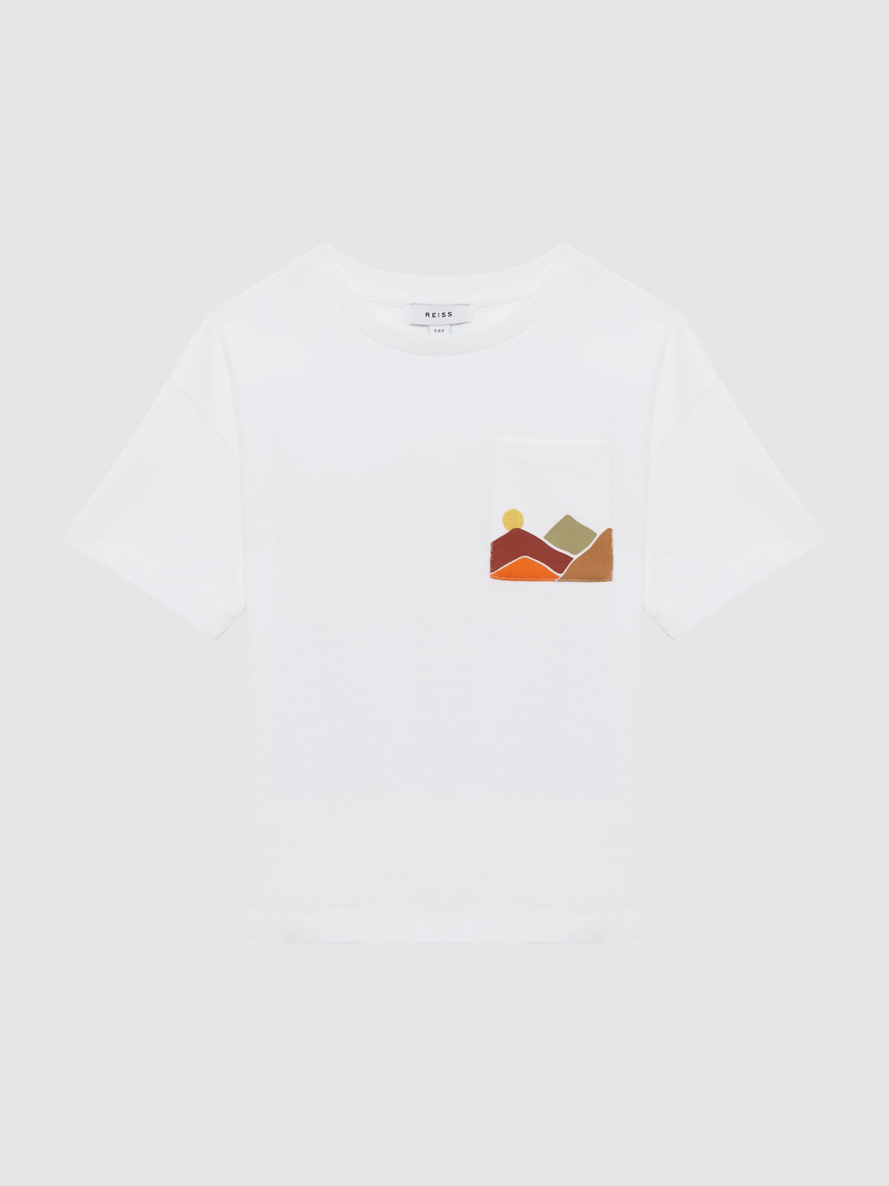 Senior Relaxed Fit Cotton Motif T-Shirt in White - Image 2 of 6