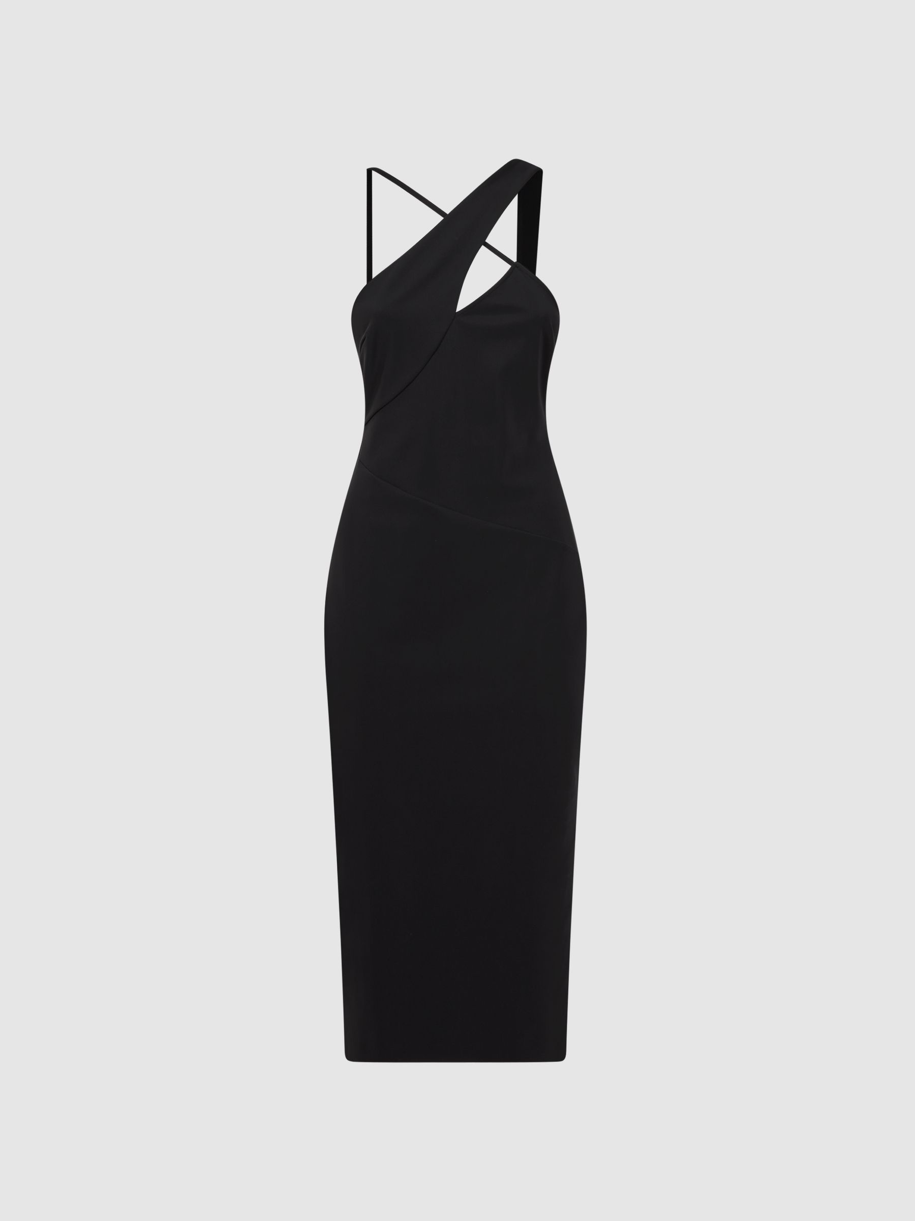 Bodycon Cut-Out Midi Dress in Black - Image 2 of 5