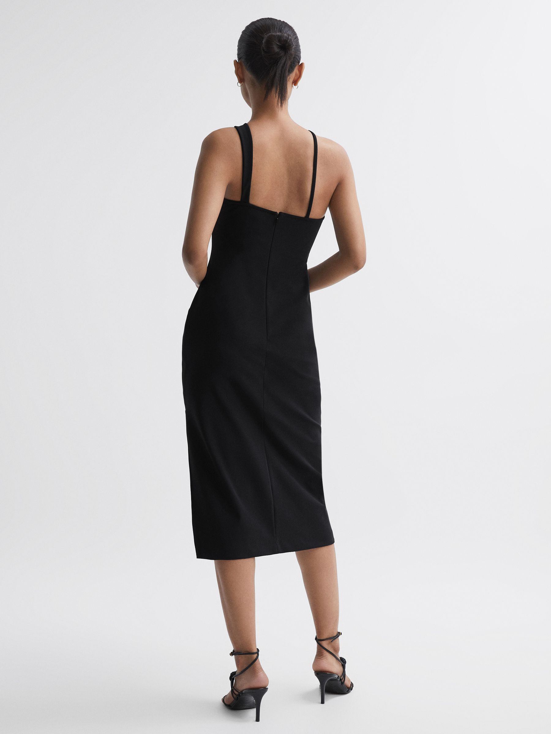 Bodycon Cut-Out Midi Dress in Black - Image 5 of 5