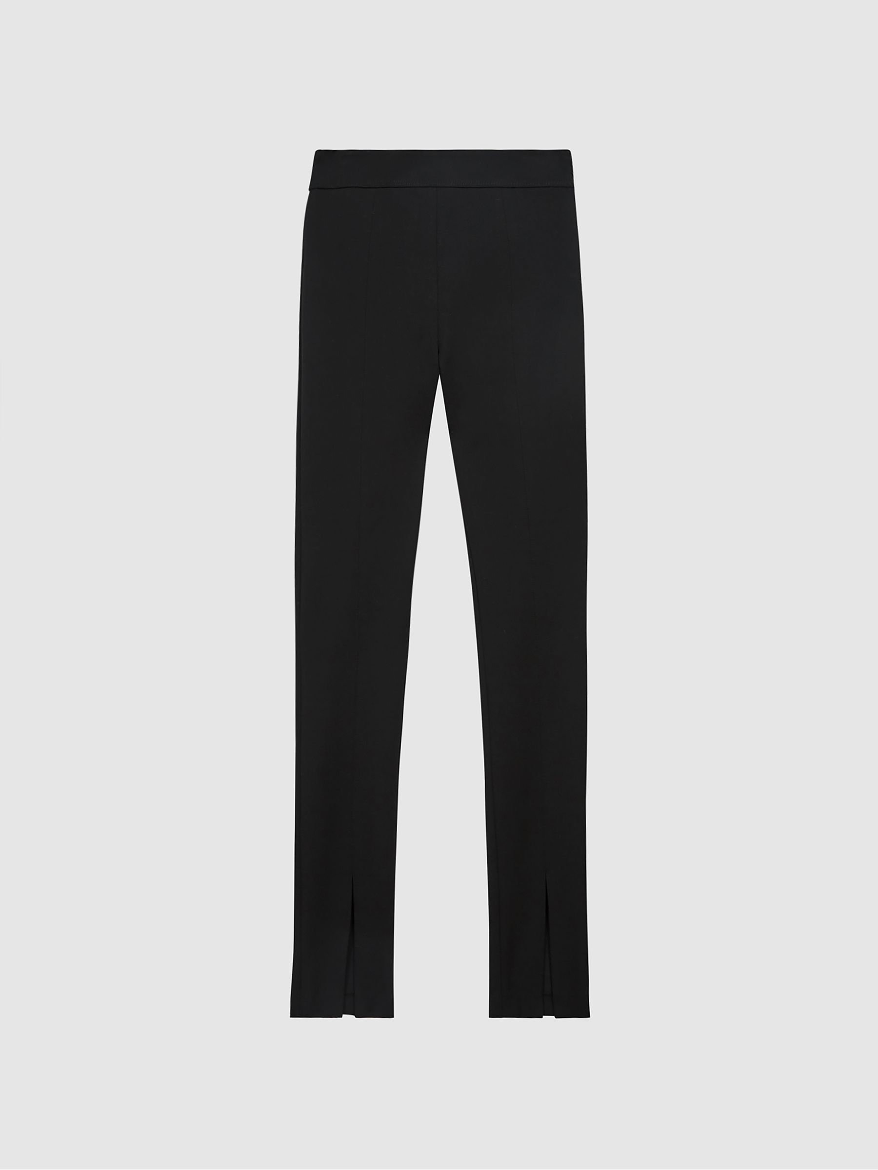 Skinny Fit Split Front Trousers in Black - Image 2 of 5