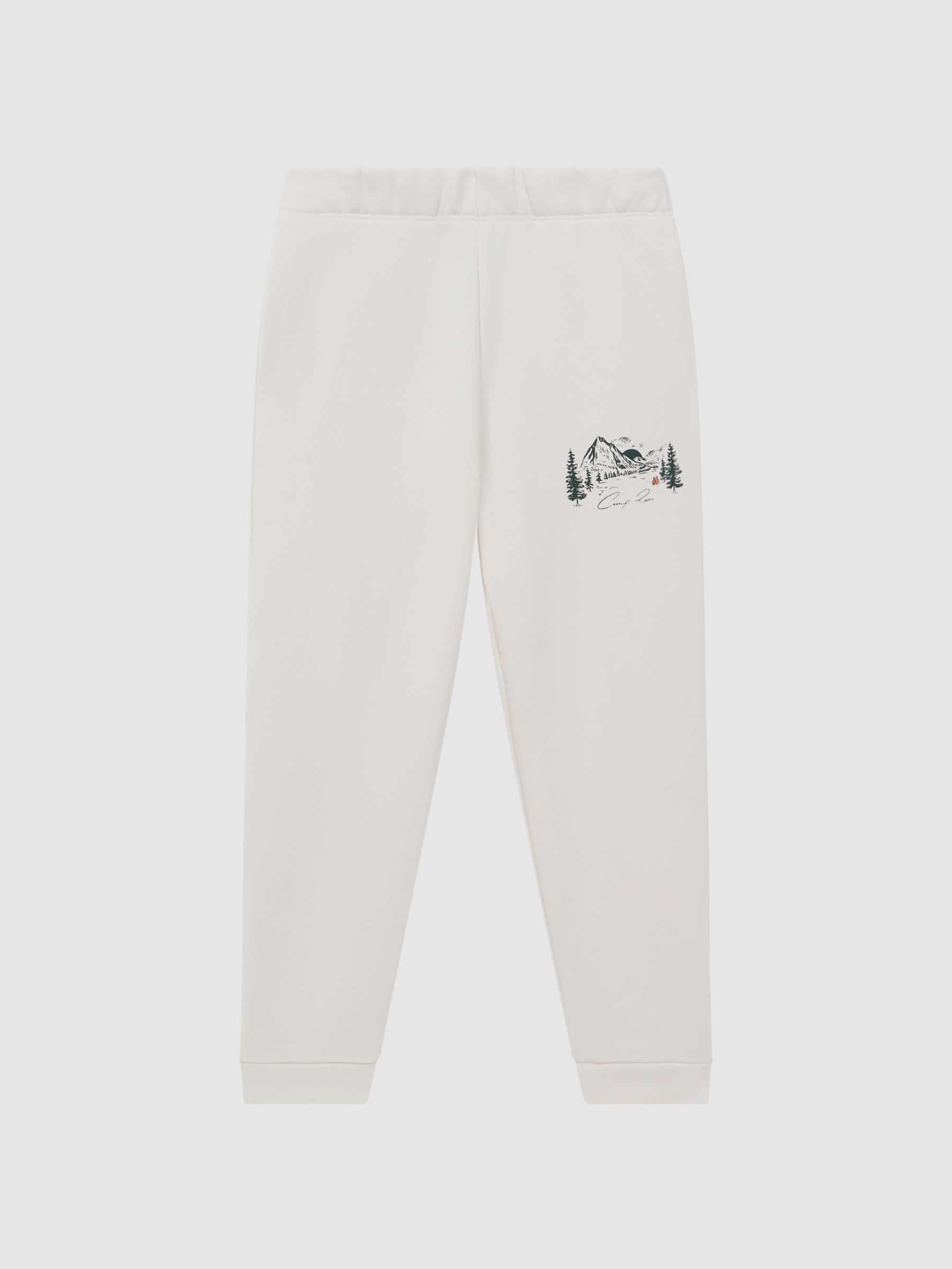 9-14 yrs Relaxed Cotton Motif Joggers in Ecru - Image 2 of 6