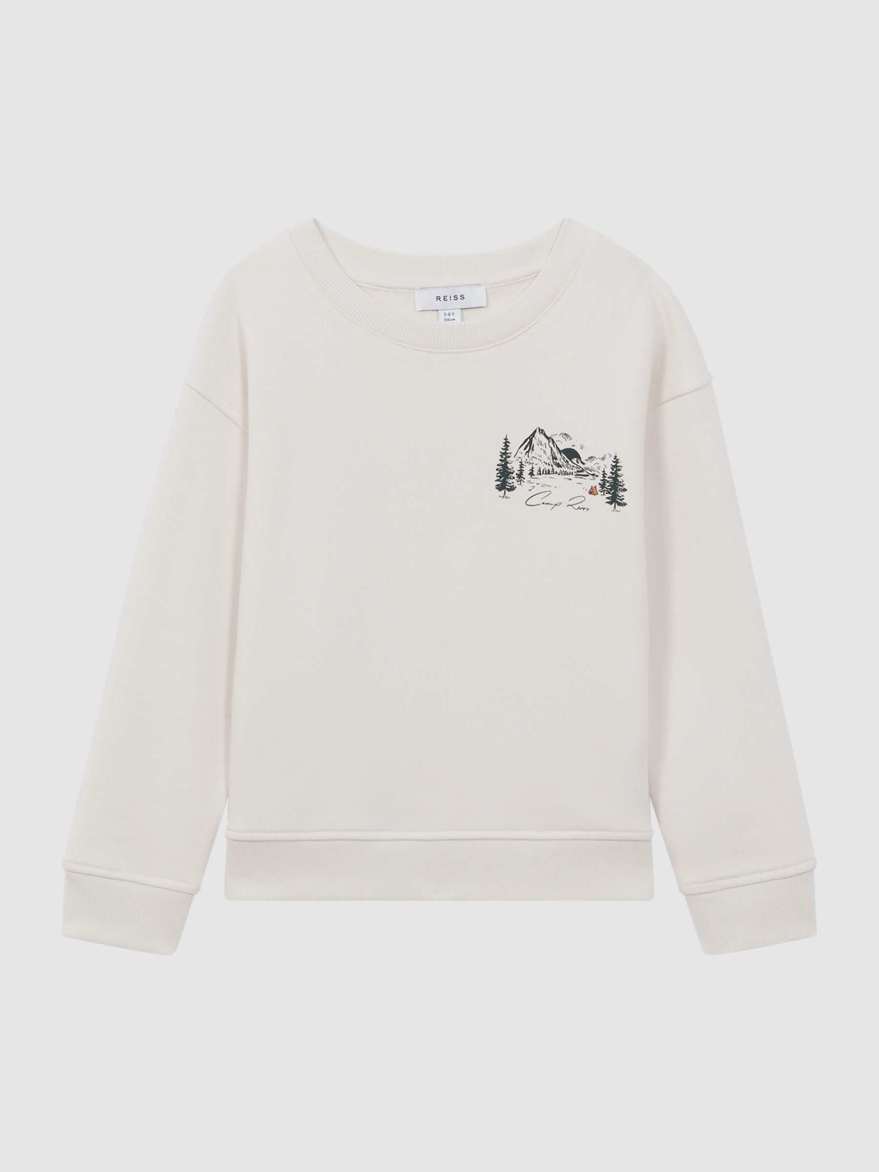 9-14 yrs Relaxed Cotton Motif Jumper in Ecru - Image 2 of 7