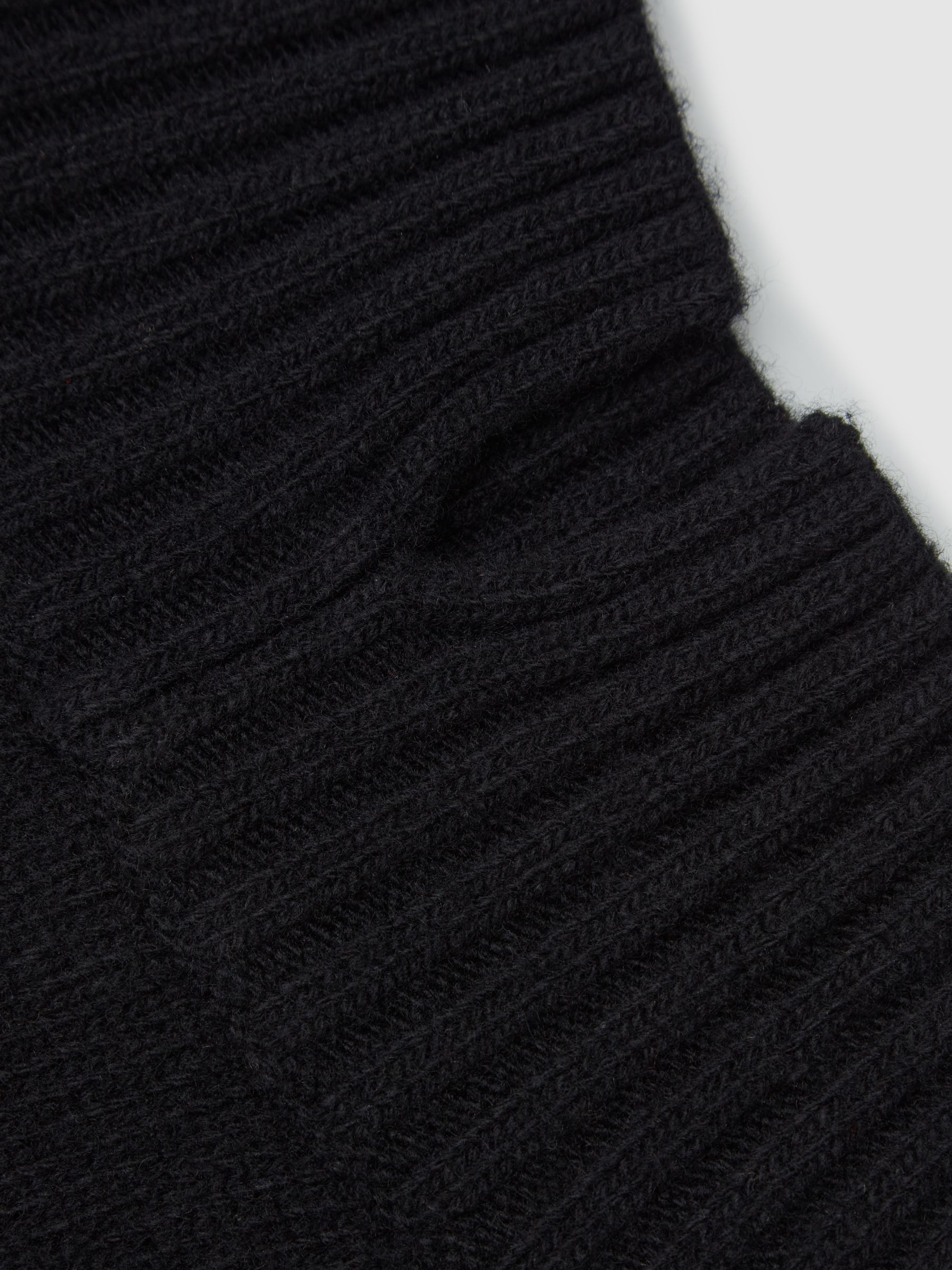 Casual Wool-Cashmere Funnel Neck Sleeveless Top in Black - Image 5 of 5