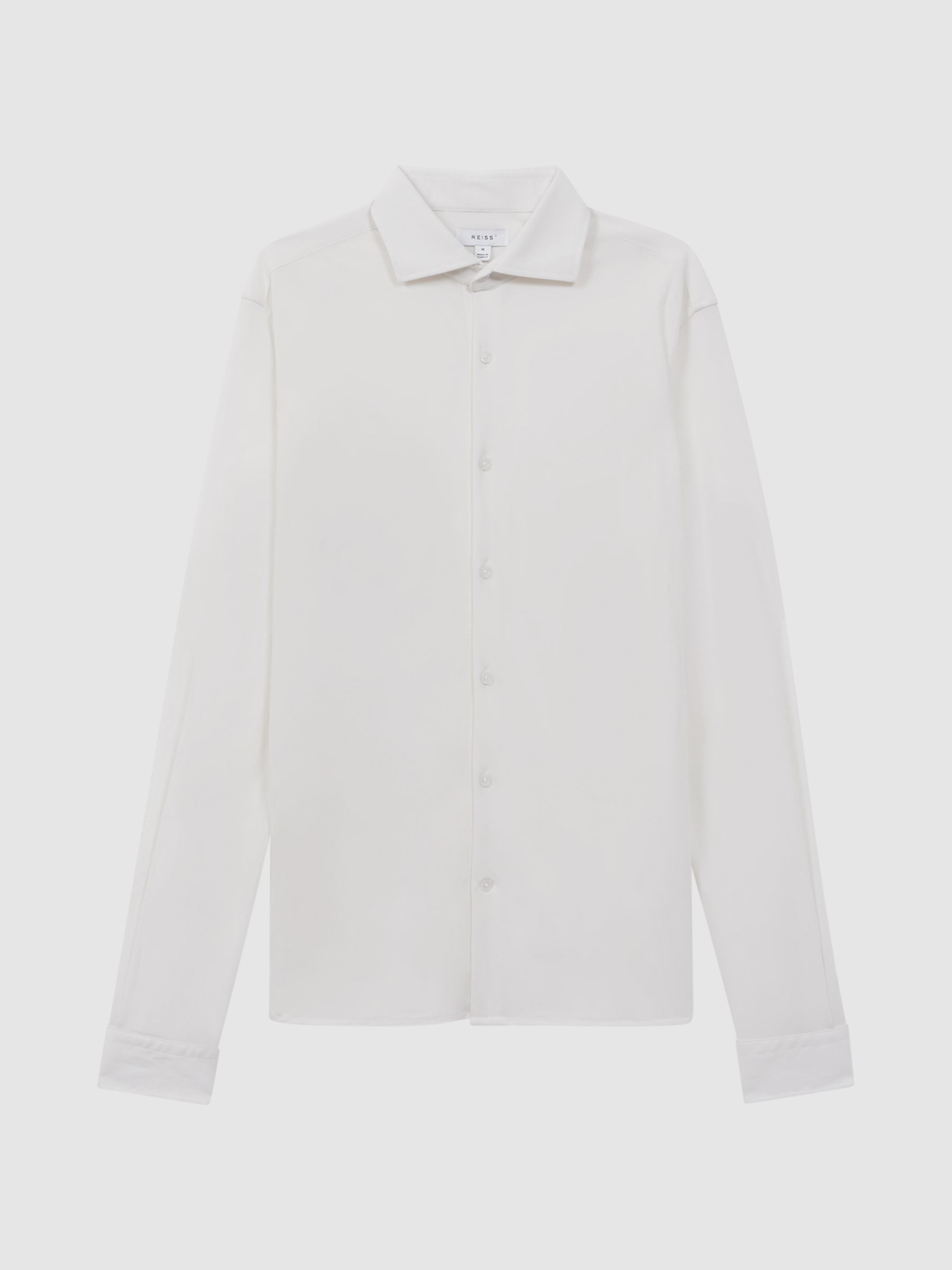 Slim Fit Cutaway Collar Modal Shirt in White - Image 2 of 4