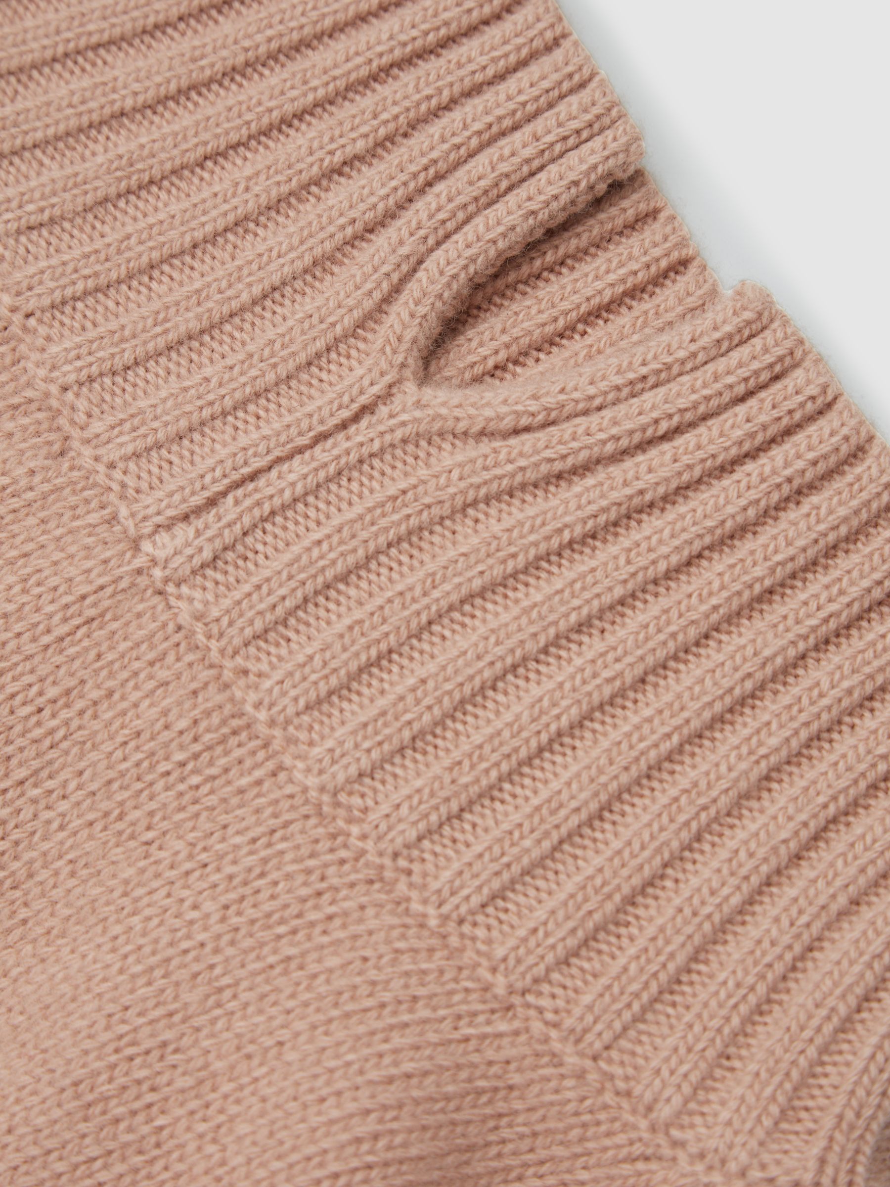 Casual Wool-Cashmere Funnel Neck Sleeveless Top in Camel - Image 7 of 7