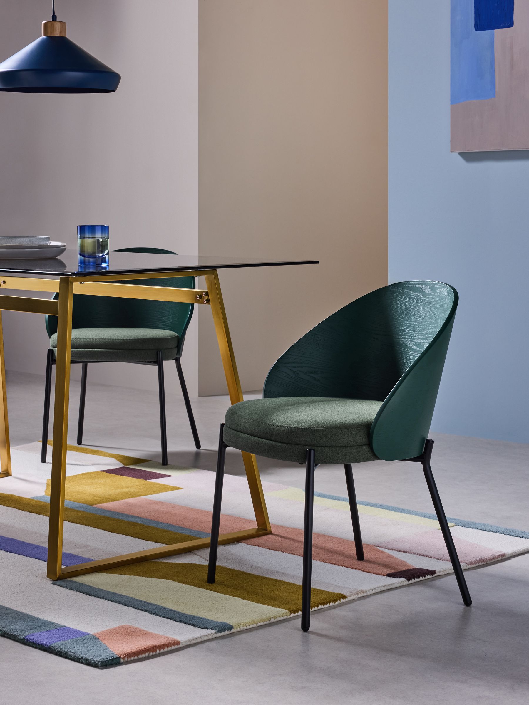 Set of 2 Talia Dining Chairs in Green - Image 1 of 5