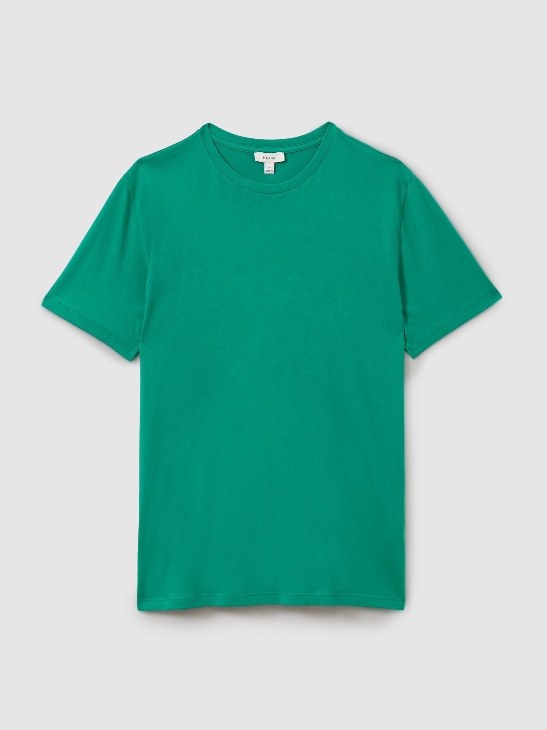 Cotton Crew Neck T-Shirt in Bright Green - Image 3 of 6