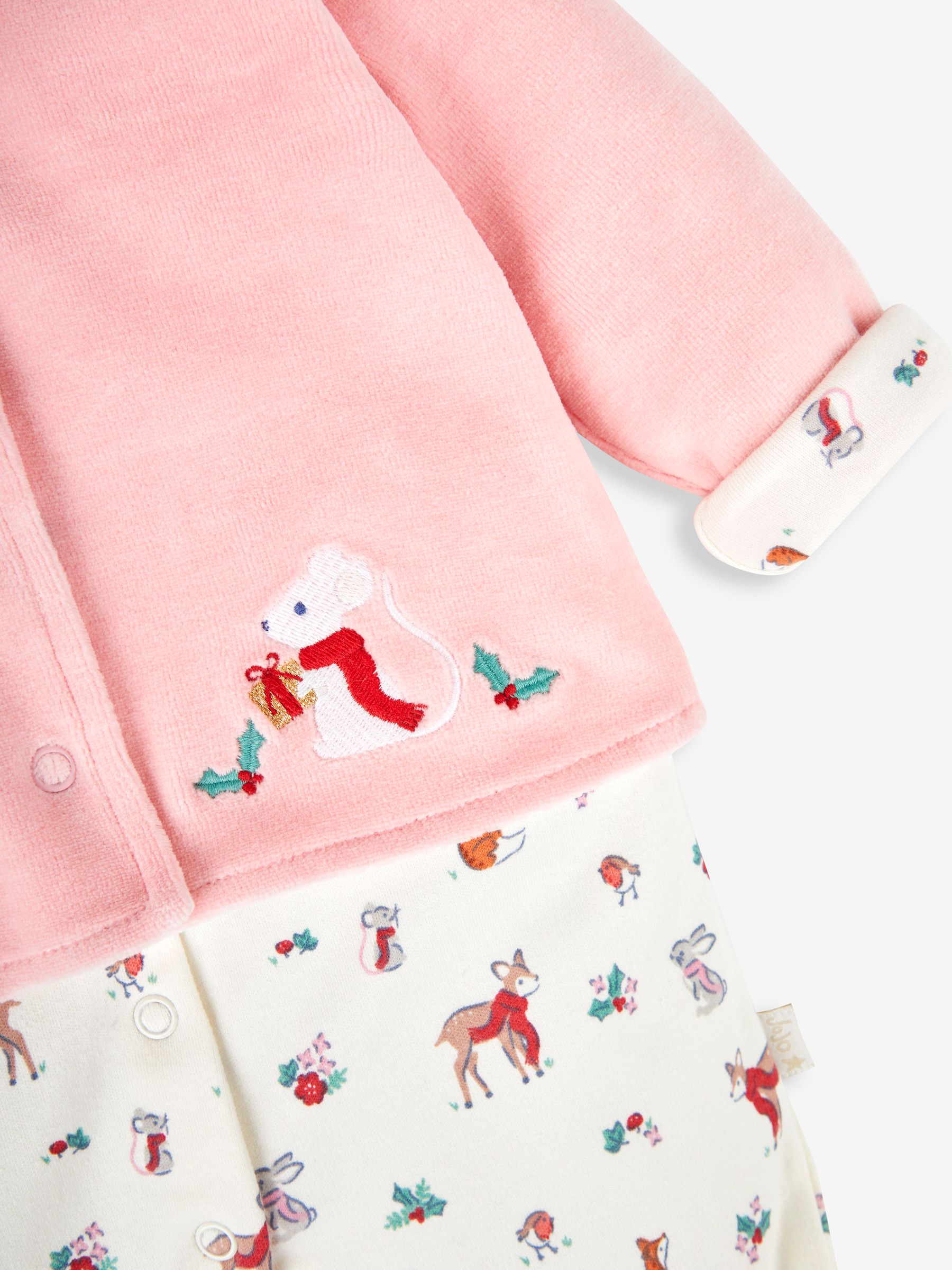 2-Piece Woodland Sleepsuit & Velour Jacket Set in Woodland - Image 6 of 8