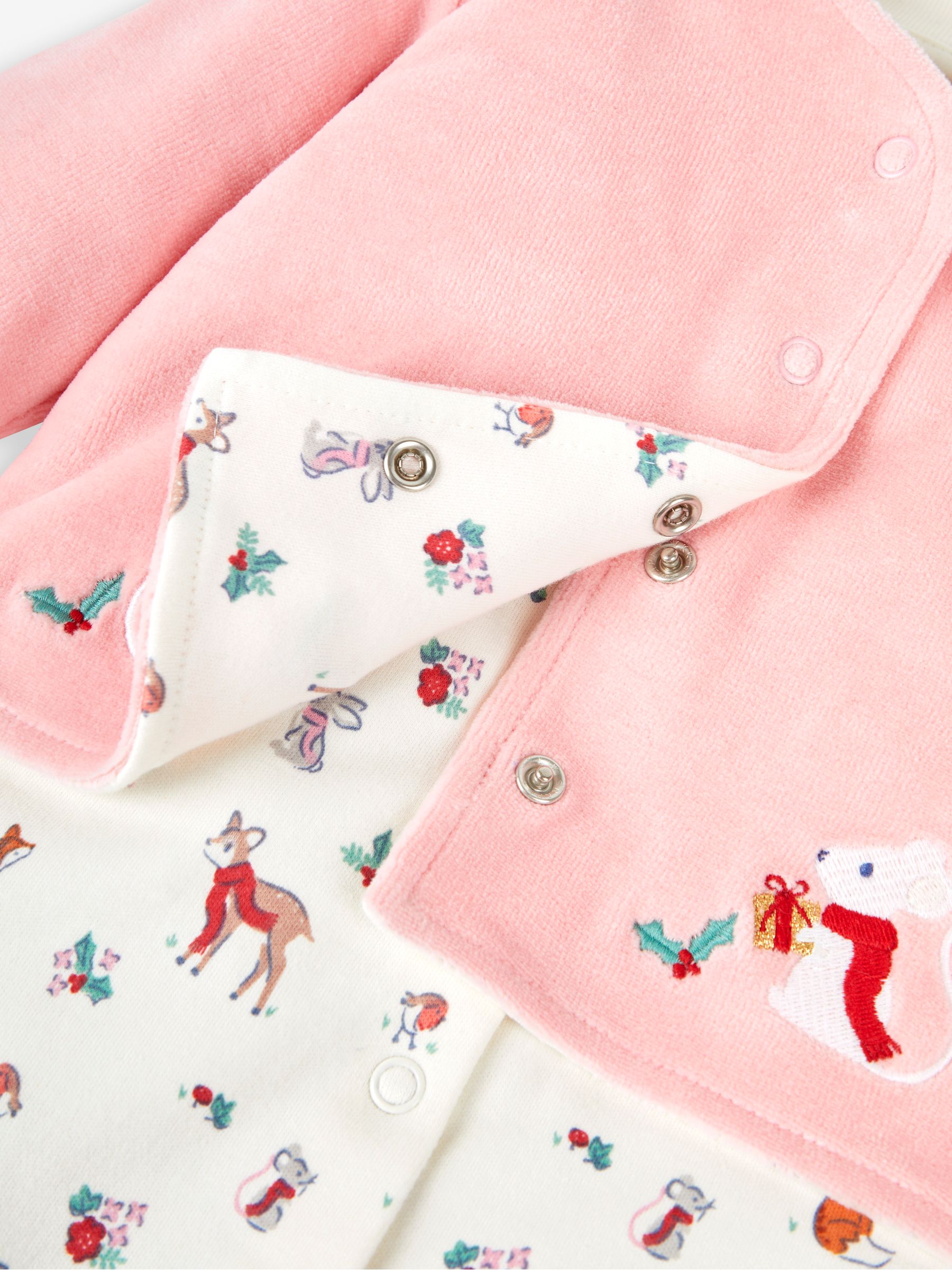 2-Piece Woodland Sleepsuit & Velour Jacket Set in Woodland - Image 7 of 8