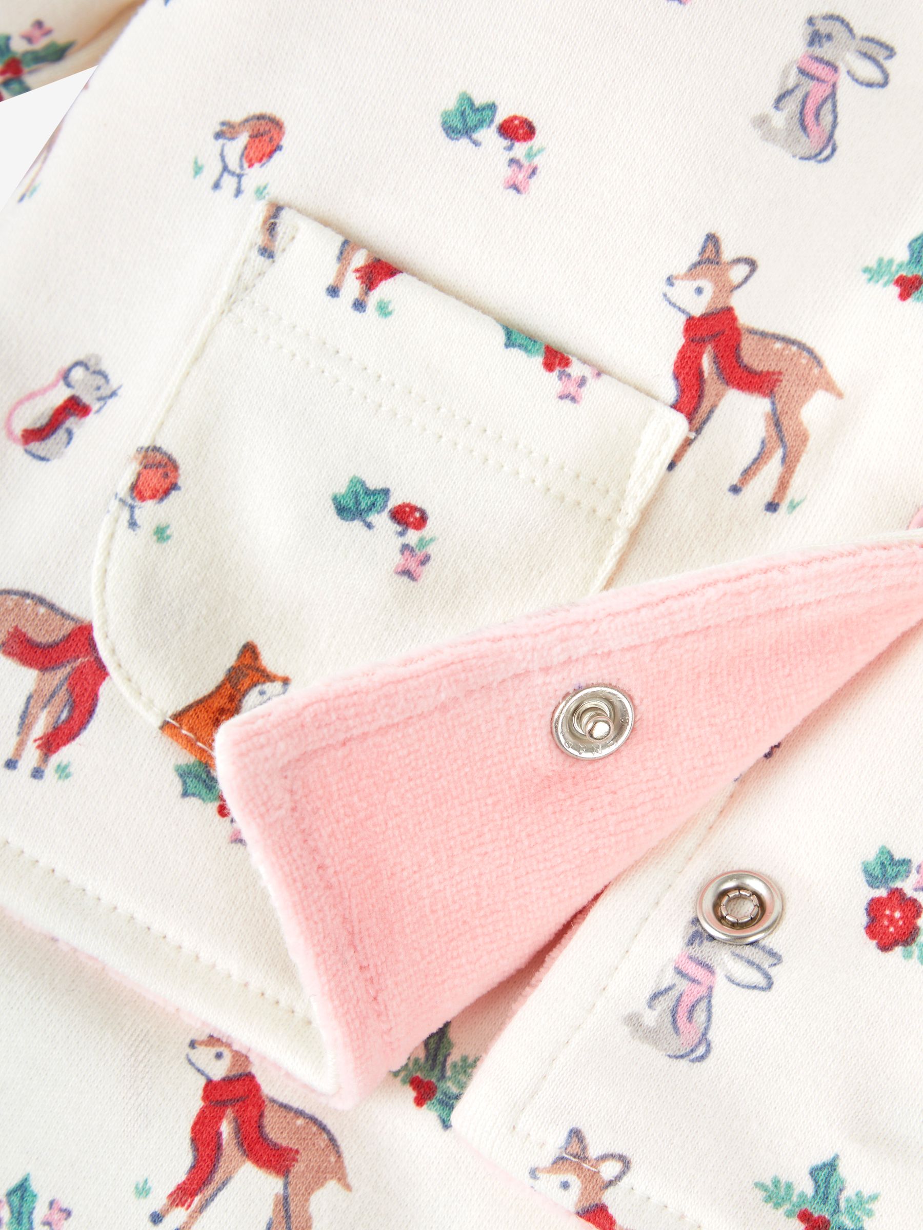 2-Piece Woodland Sleepsuit & Velour Jacket Set in Woodland - Image 7 of 7