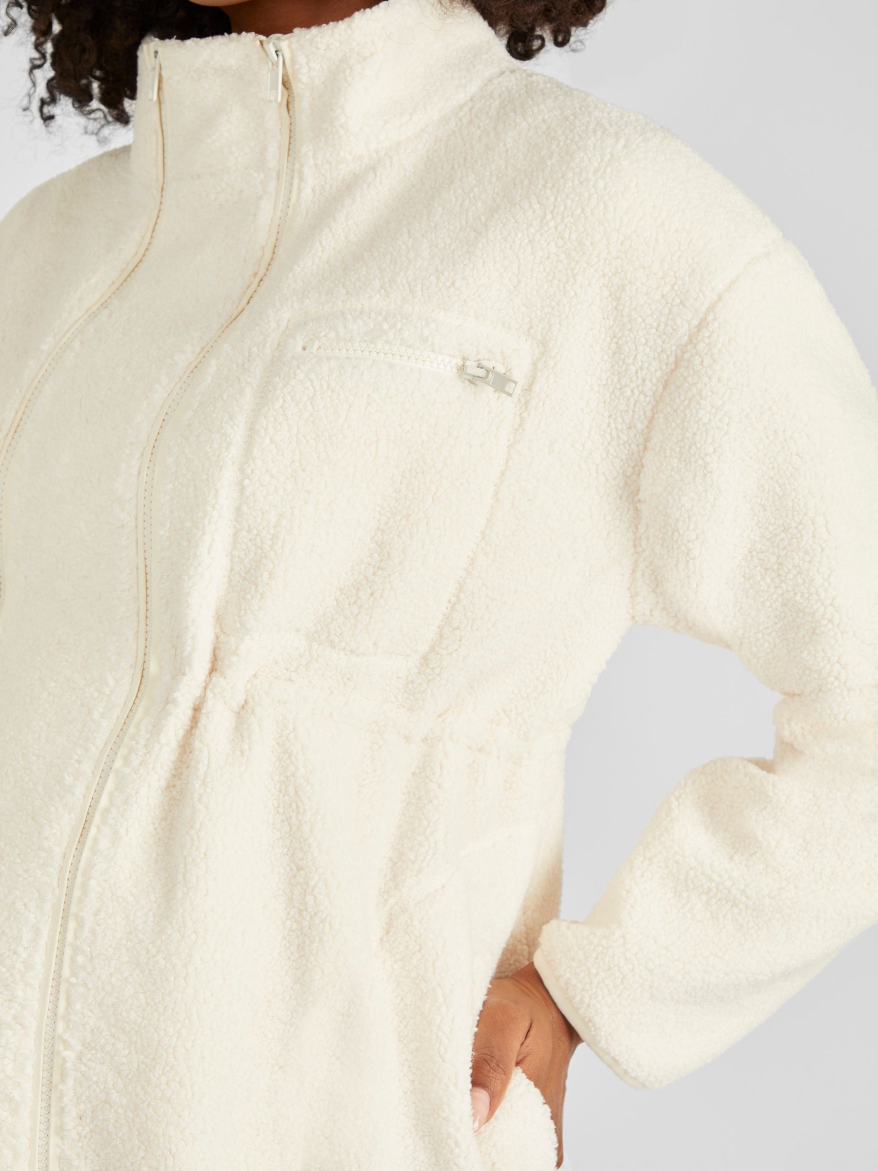 Cream 2-in-1 Borg Maternity Jacket - Image 5 of 5
