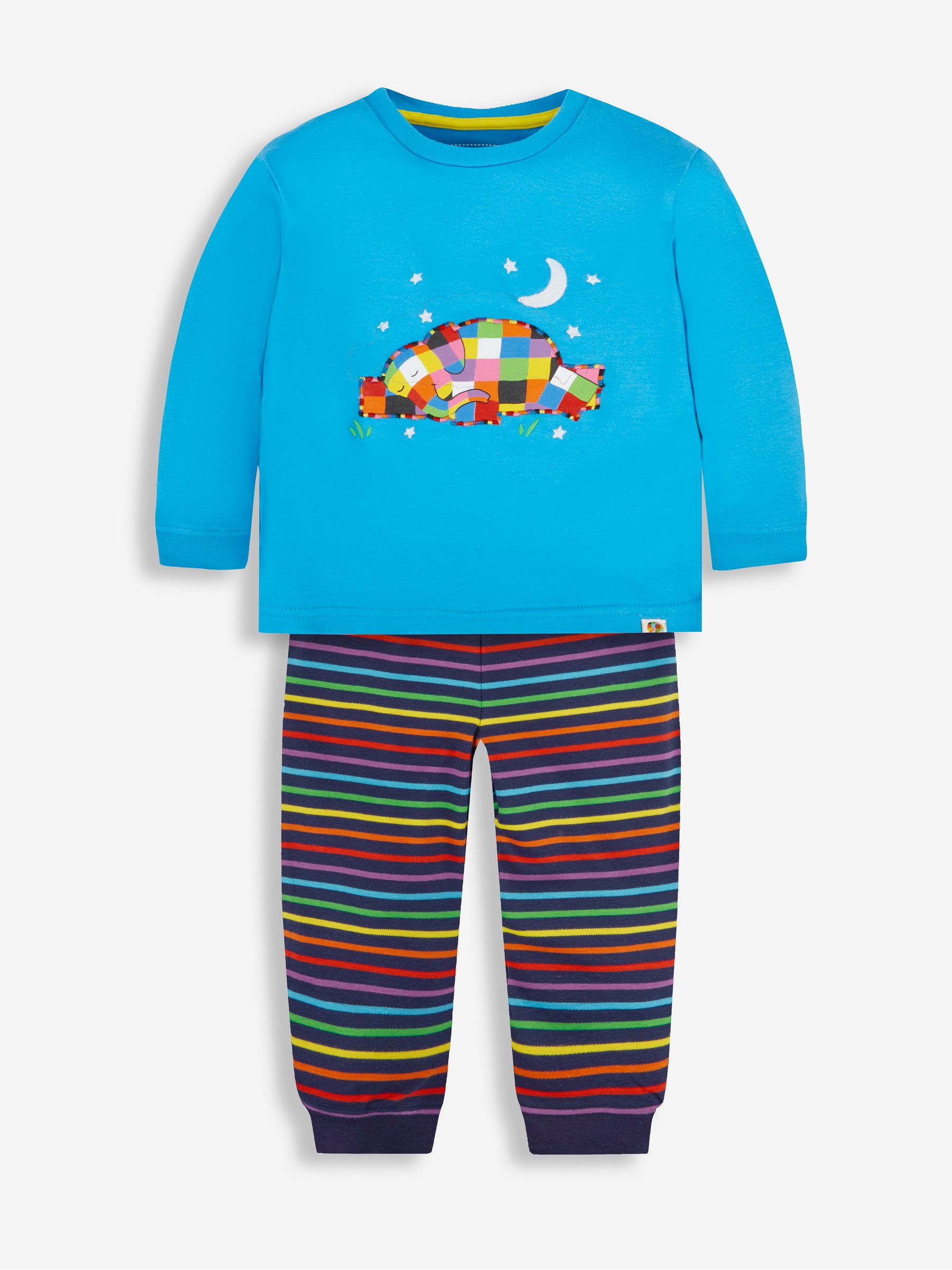 Blue Kids' Elmer Appliqué Jersey Pyjamas - Image 1 of 5