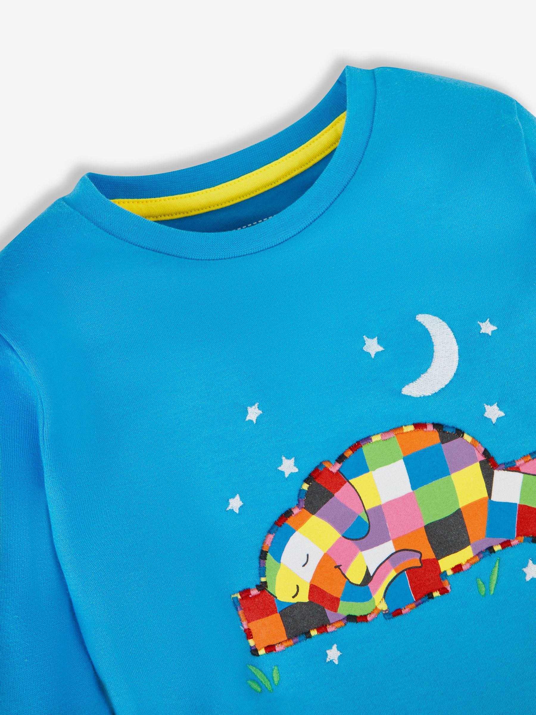 Blue Kids' Elmer Appliqué Jersey Pyjamas - Image 4 of 5