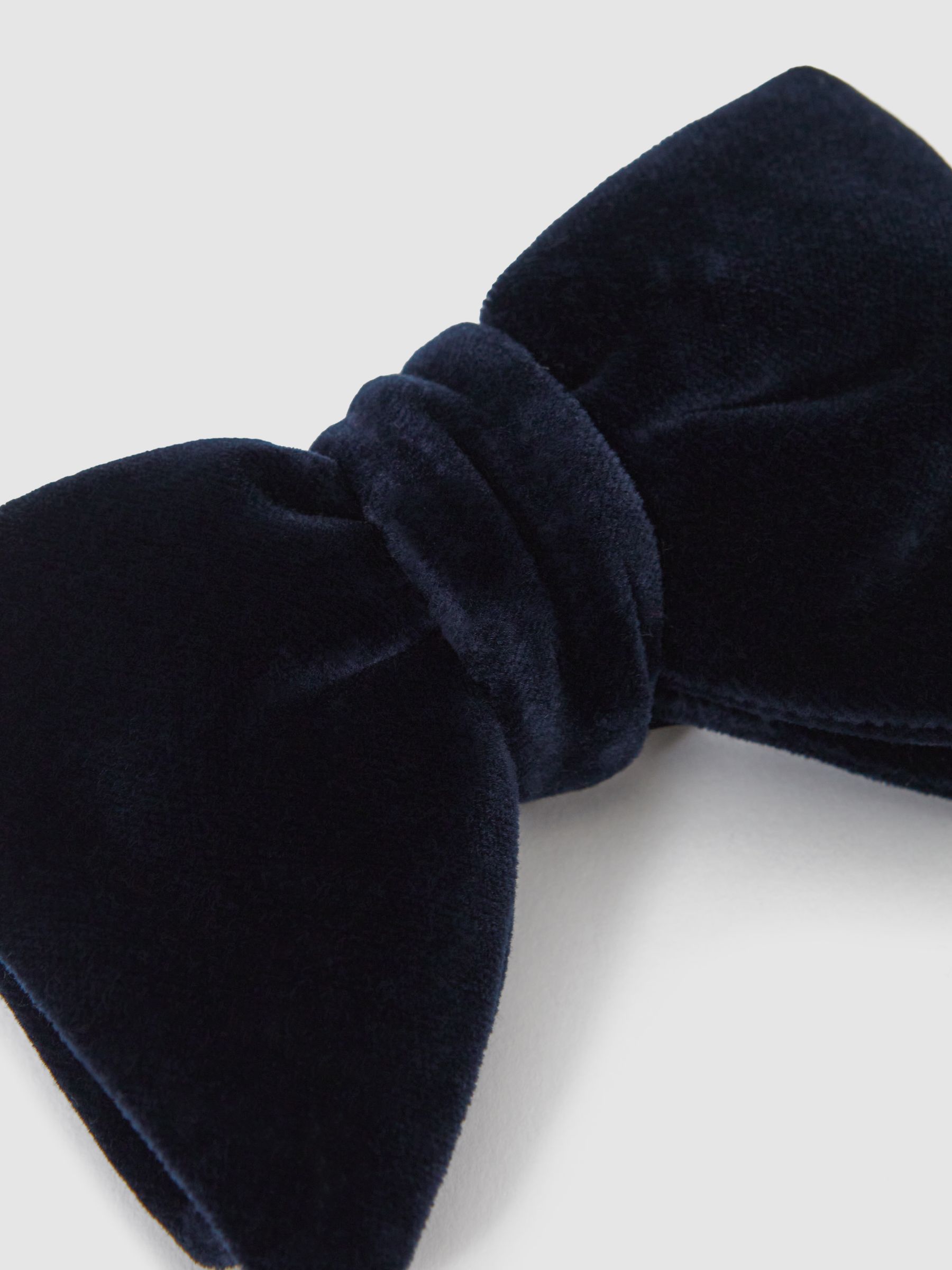 Velvet Bow Tie in Navy - Image 4 of 5