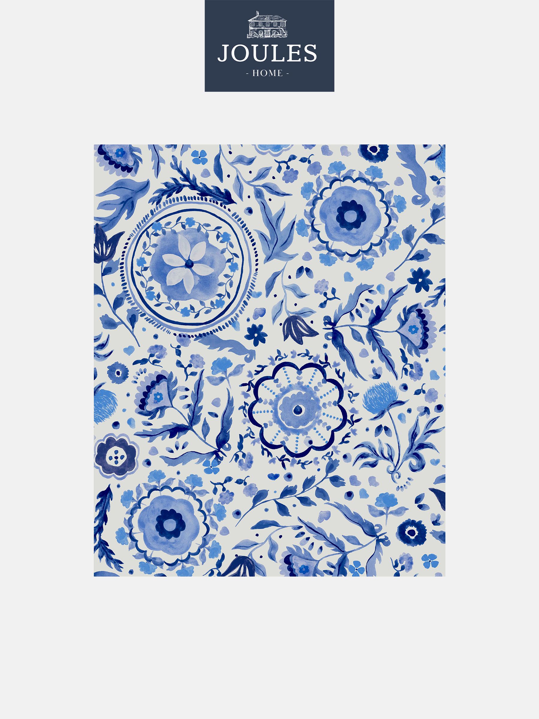 Blue Festival Flowers Wallpaper Sample - Image 2 of 3