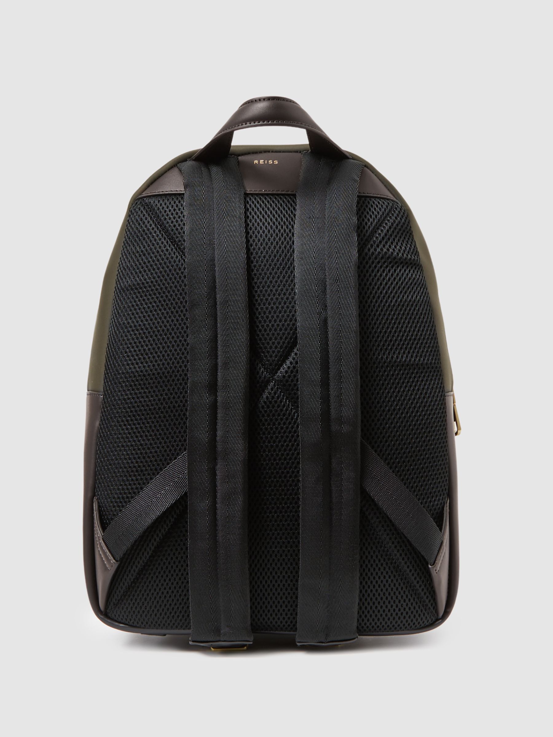Neoprene Zipped Backpack in Khaki - Image 4 of 5