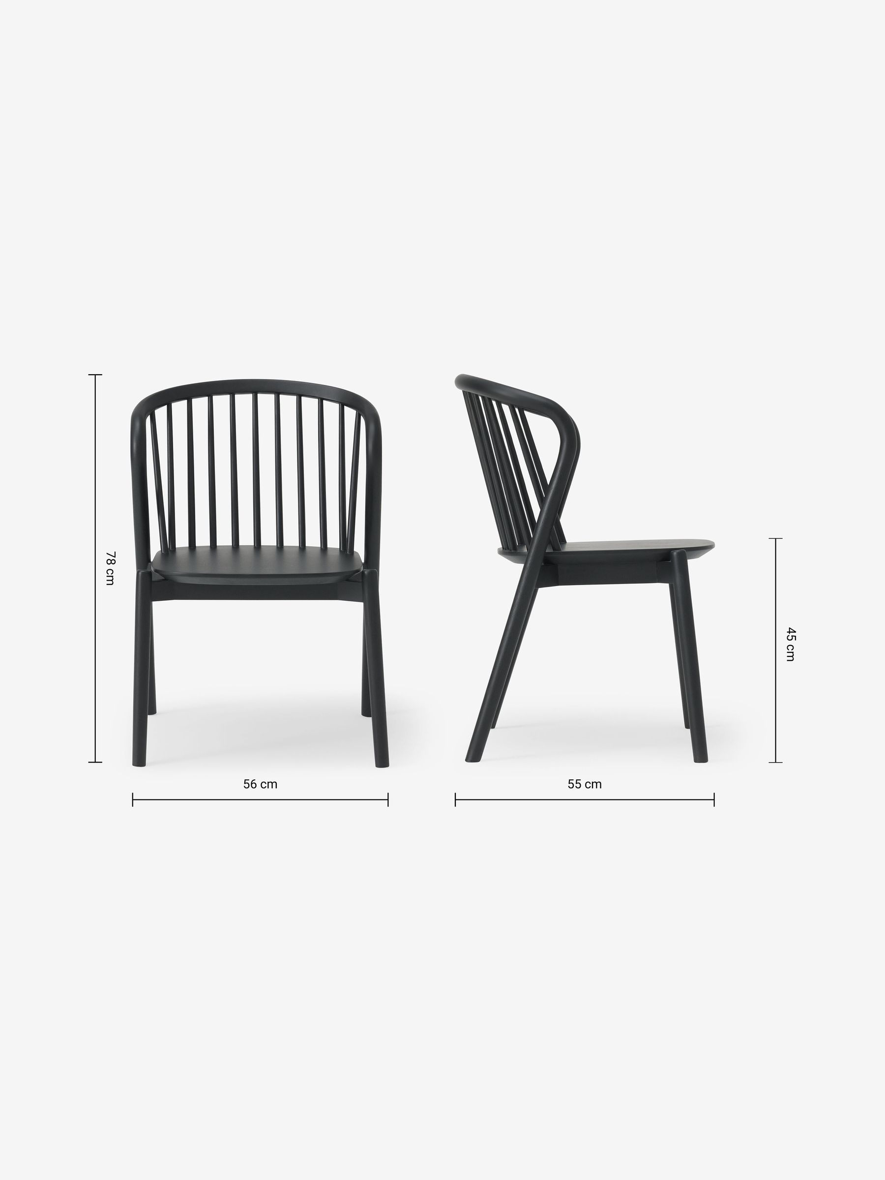 Set of 2 Tacoma Dining Chairs in Black - Image 4 of 4