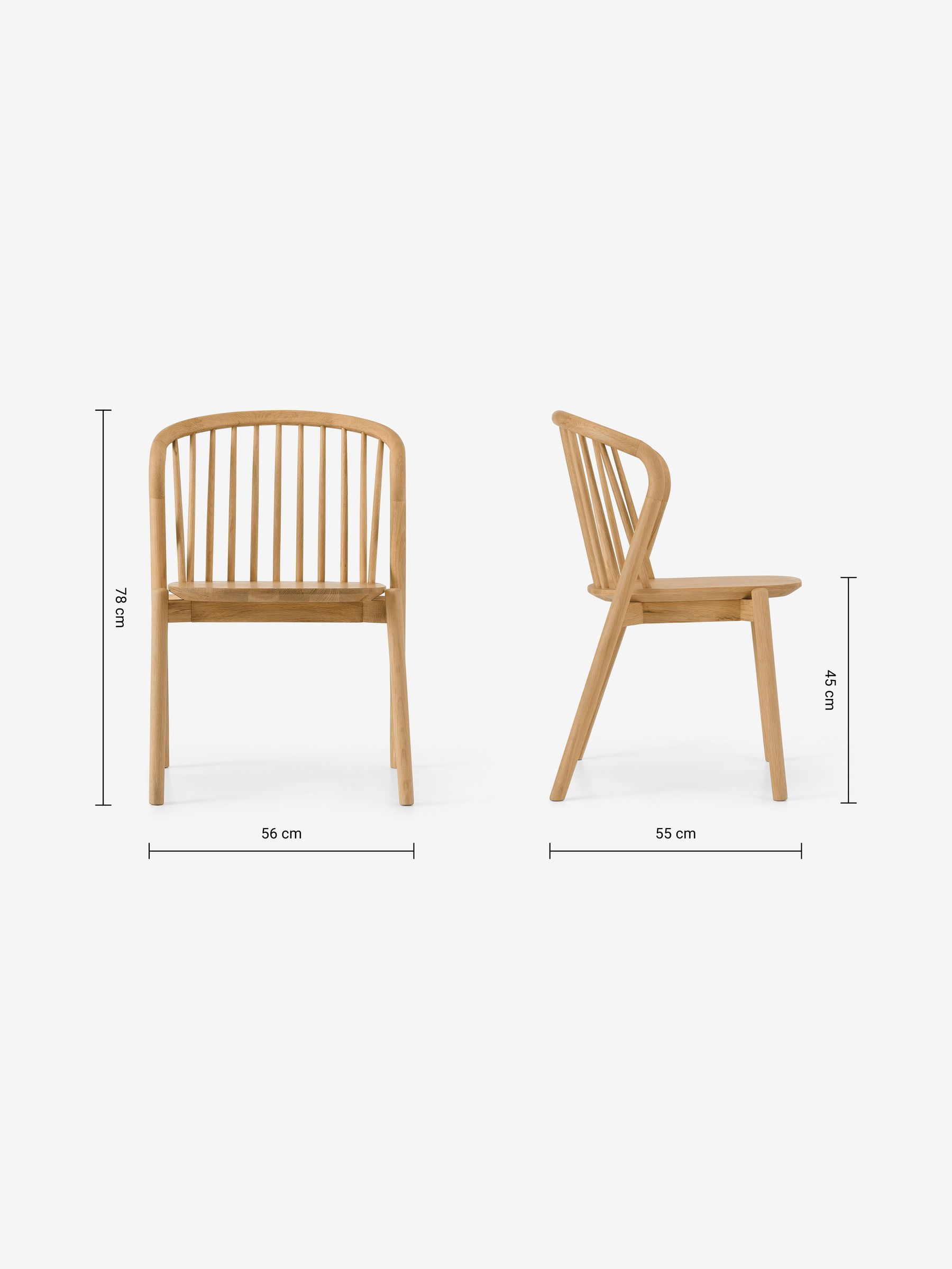 Set of 2 Tacoma Dining Chairs in Oak - Image 7 of 7
