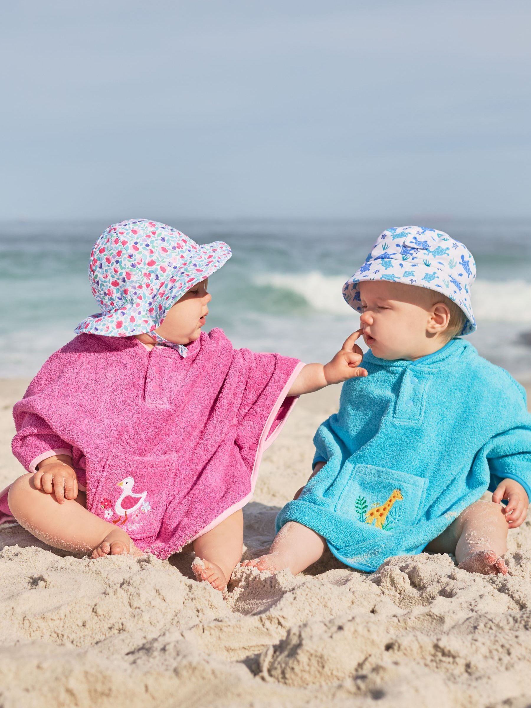 Personalised Towelling Poncho in Pink - Image 1 of 3