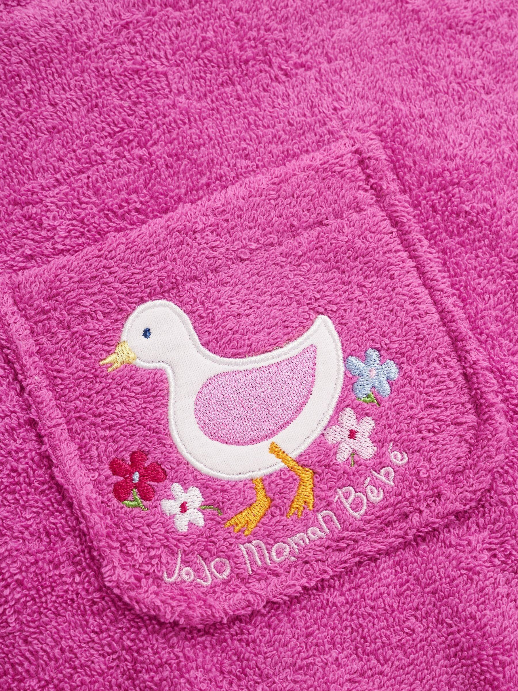 Personalised Towelling Poncho in Pink - Image 3 of 3