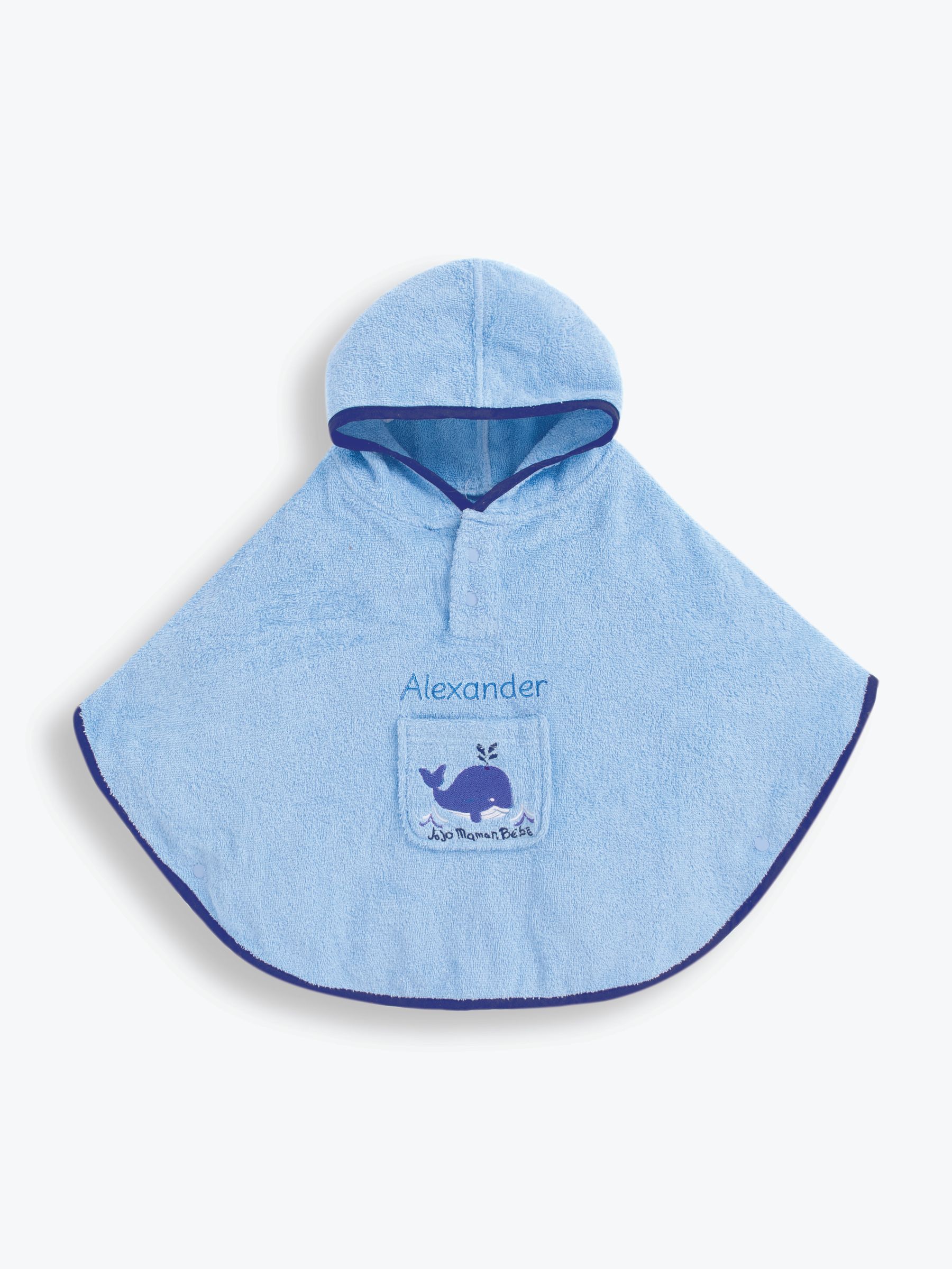 Blue Shark Personalised Whale Towelling Poncho - Image 1 of 3