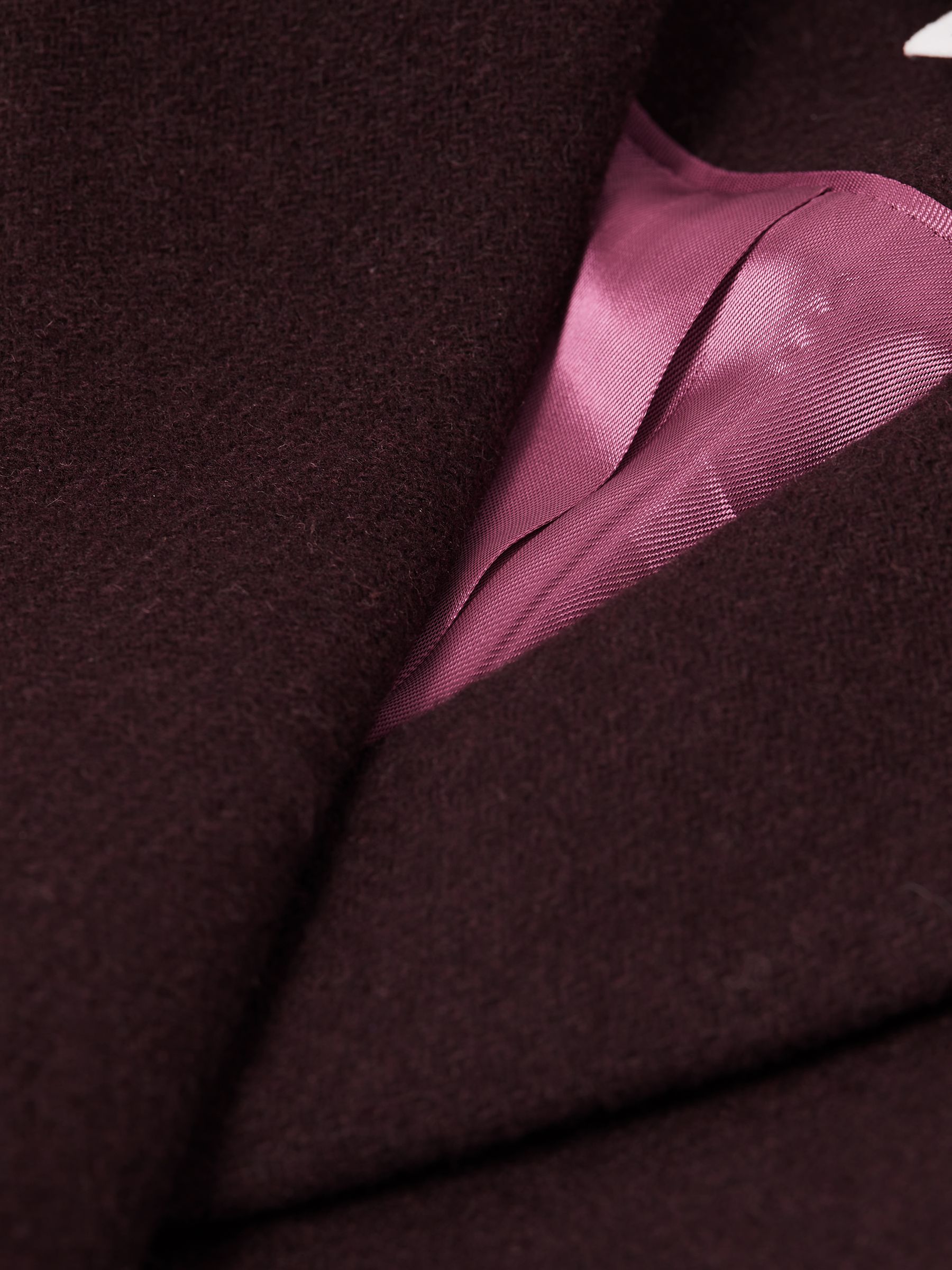 4-9 yrs Mid Length Wool Blend Coat in Berry - Image 6 of 6