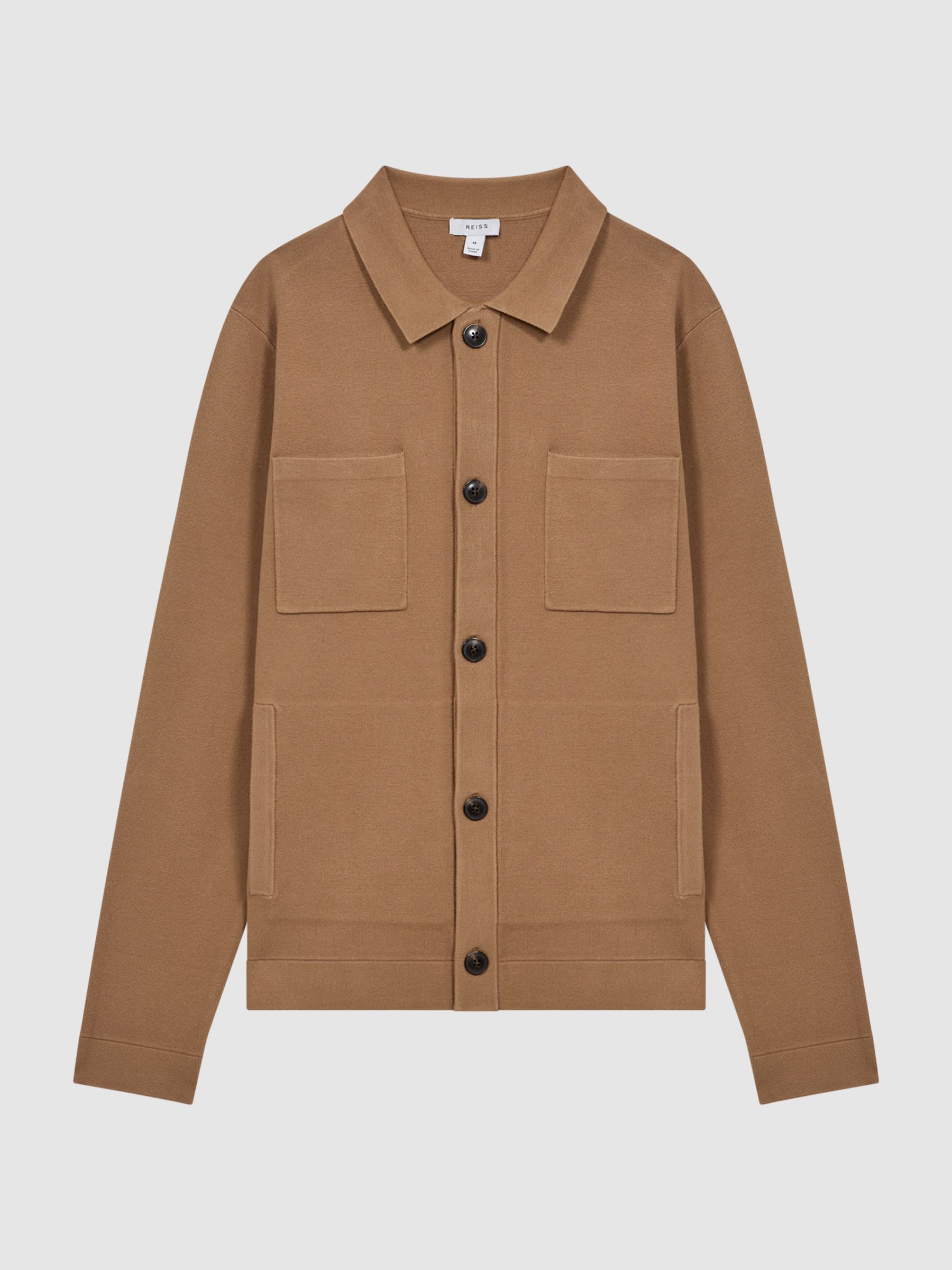 Long Sleeve Button-Through Cardigan in Camel - Image 2 of 5