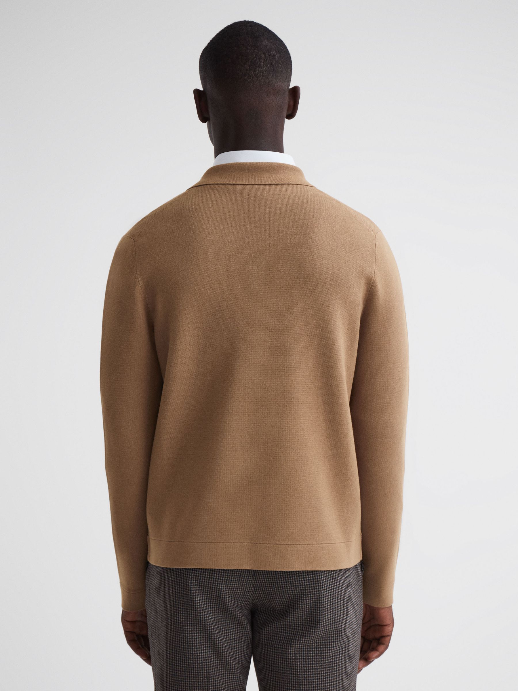 Long Sleeve Button-Through Cardigan in Camel - Image 5 of 5