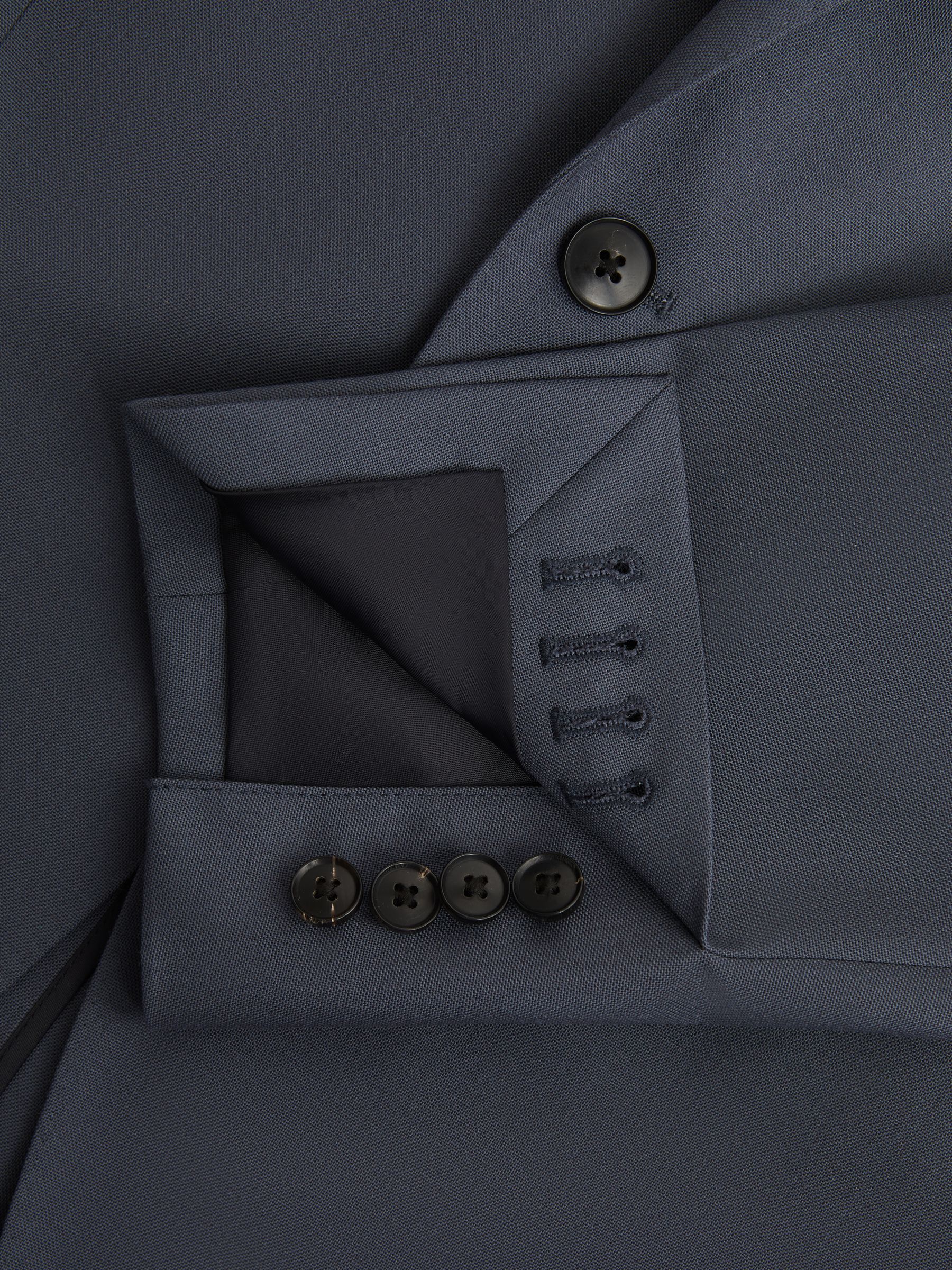 Fine Airforce Blue Modern Fit Single Breasted Wool Blazer - Image 5 of 6