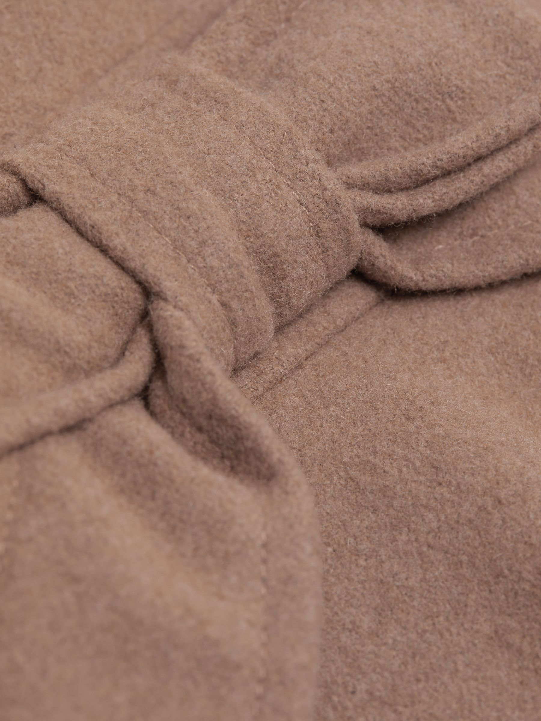 Wool Pleated Bow Coat in Camel - Image 6 of 6