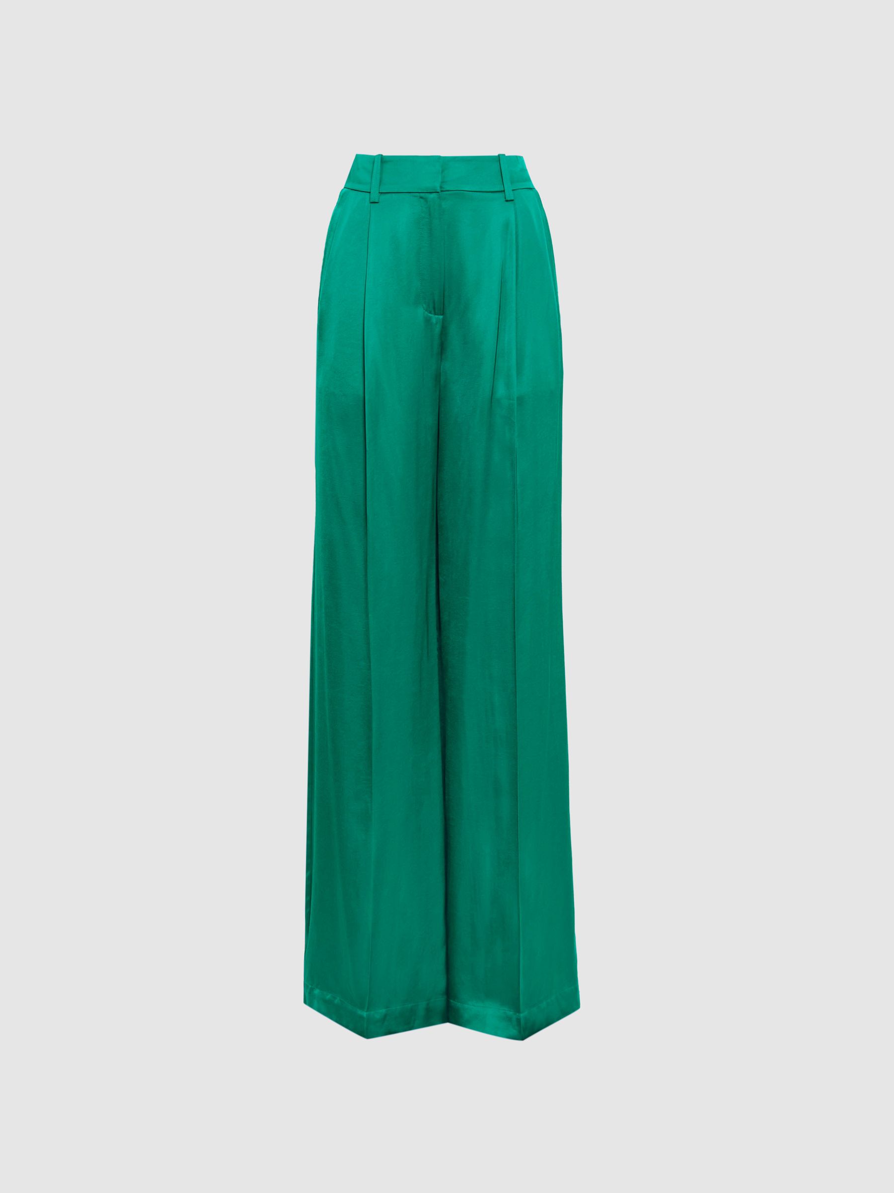 Wide Leg Trousers in Green - Image 2 of 5