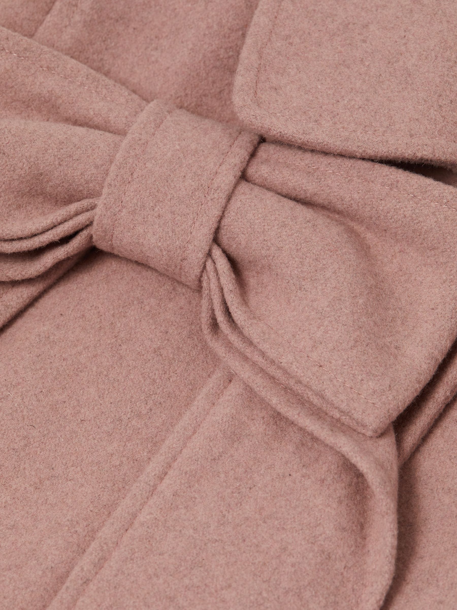 9-14 yrs Wool Bow Detail Coat in Pink - Image 6 of 6