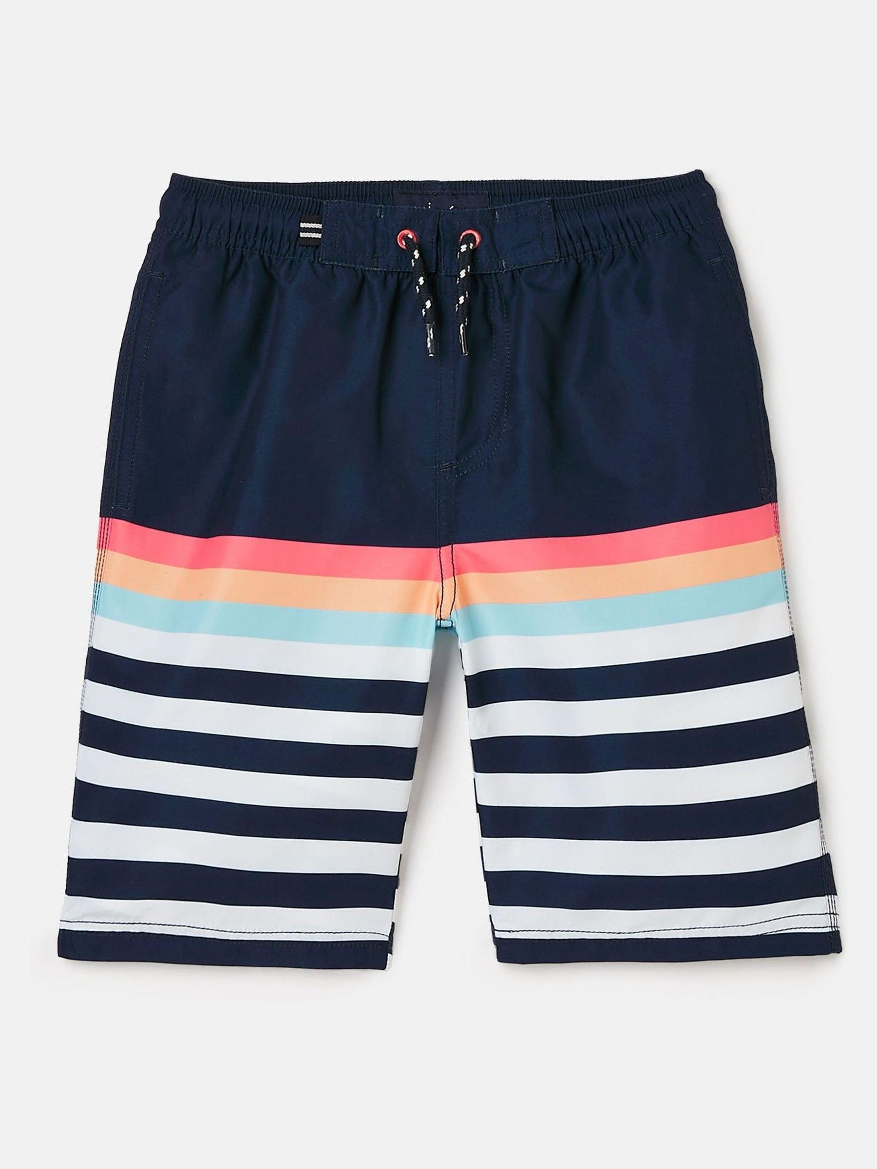 Surfer Blue Colourblock Longer Length Board Shorts - Image 1 of 1
