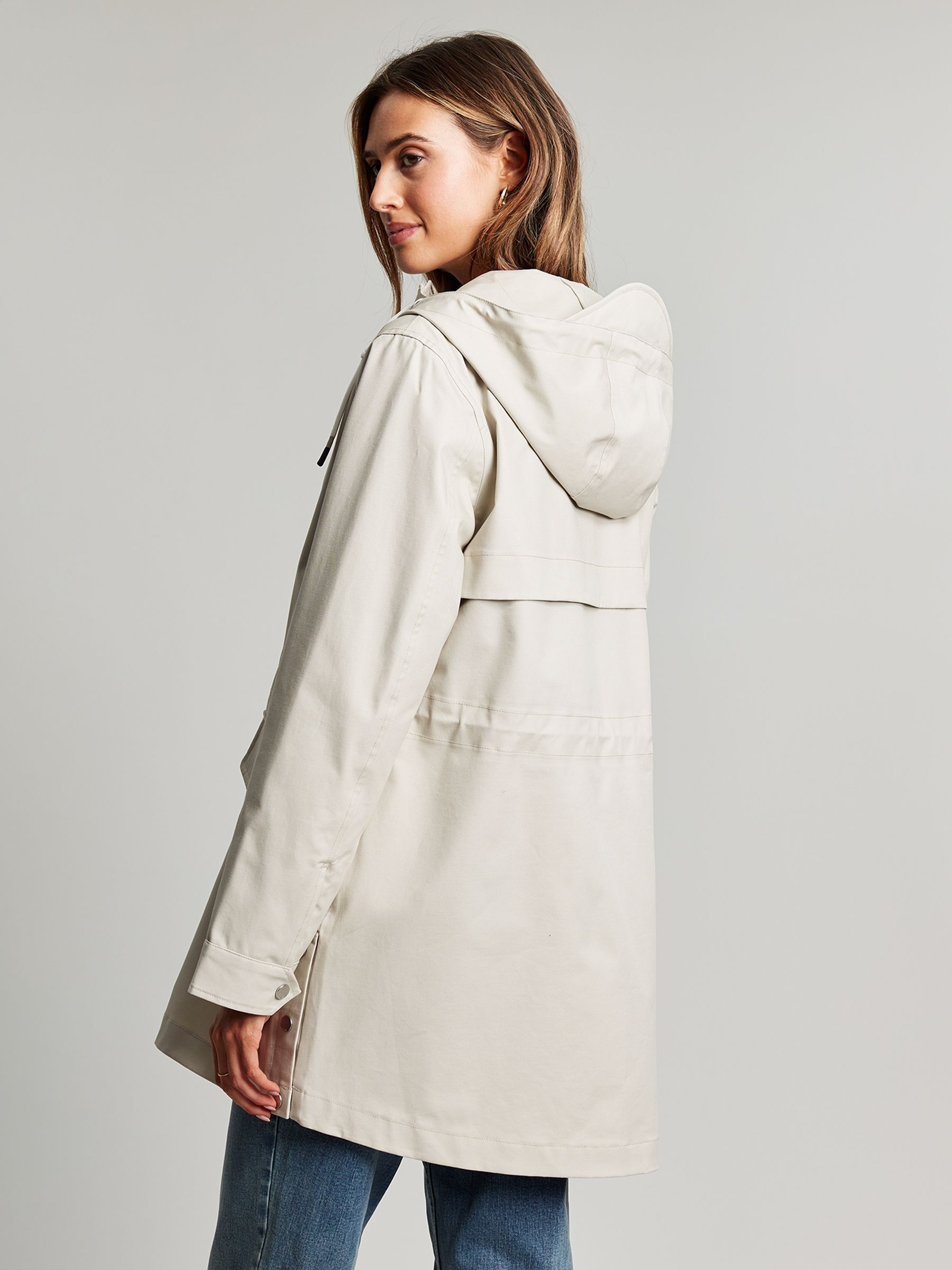 Padstow Neutral Waterproof Raincoat With Hood - Image 2 of 9