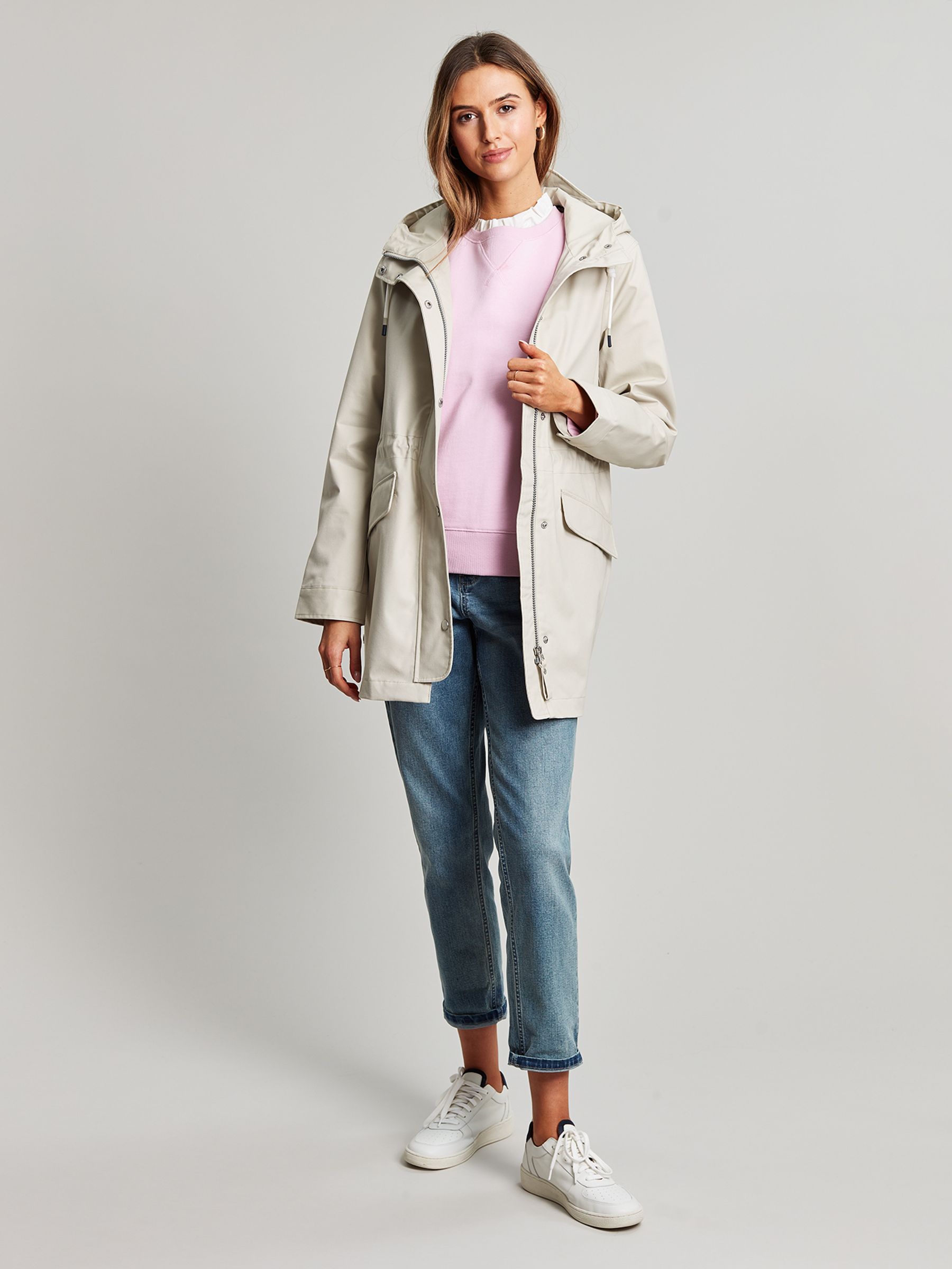 Padstow Neutral Waterproof Raincoat With Hood - Image 3 of 9