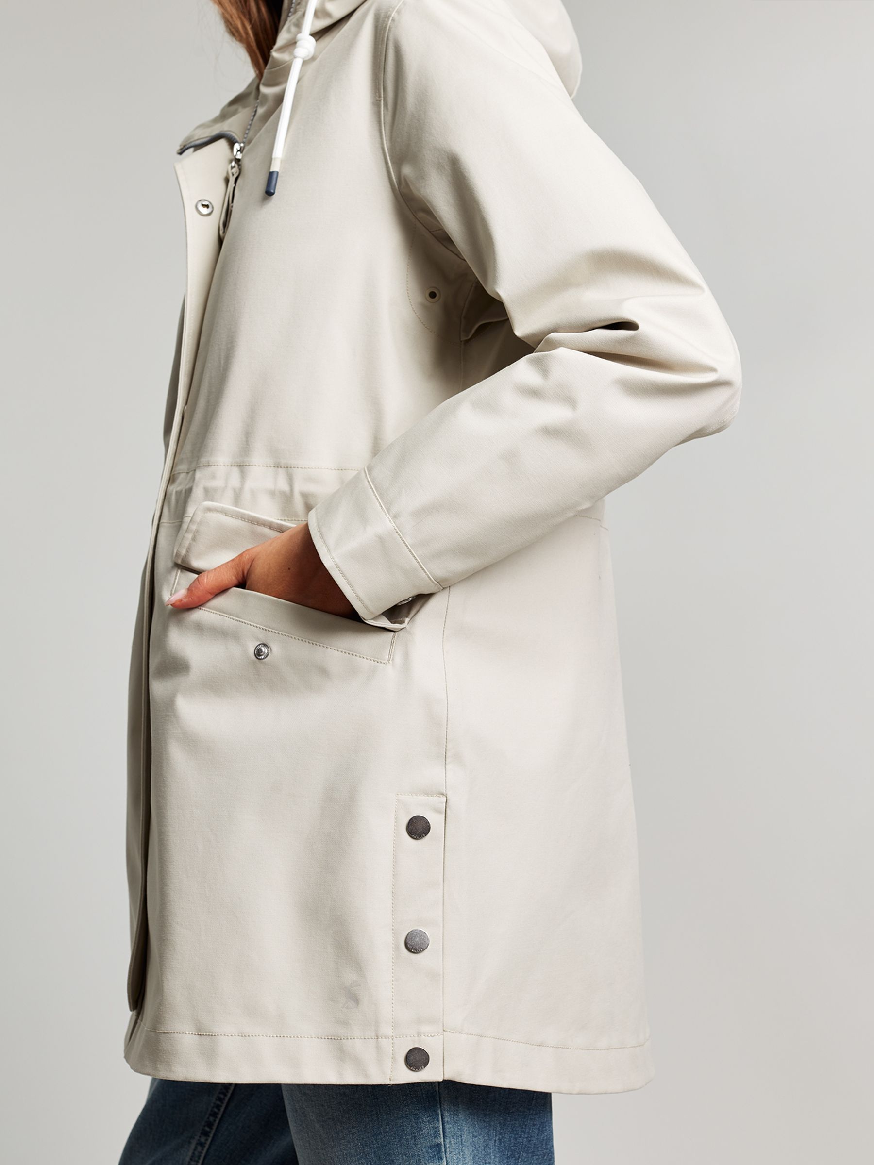 Padstow Neutral Waterproof Raincoat With Hood - Image 4 of 9