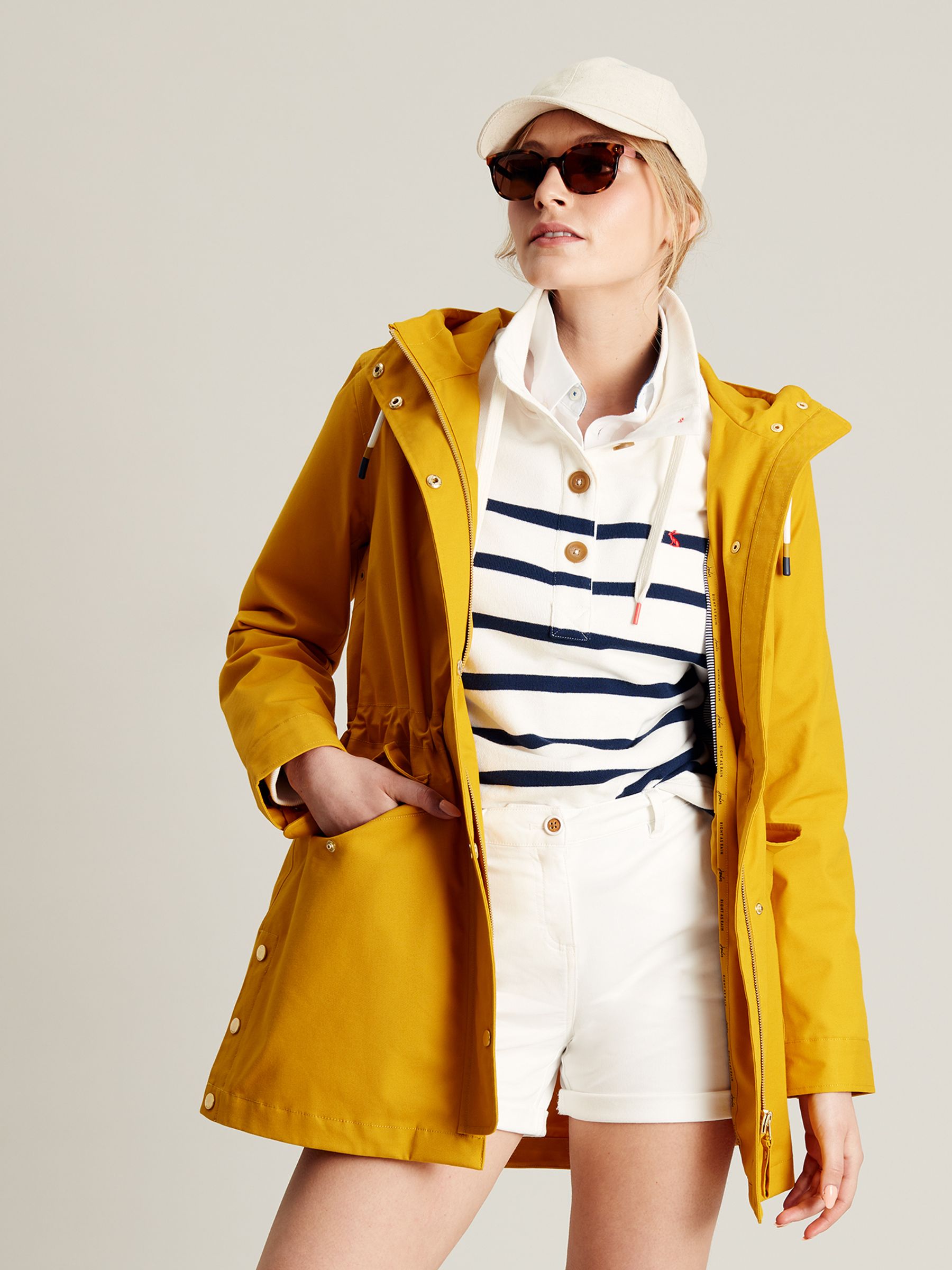 Padstow Yellow Gold Waterproof Raincoat With Hood - Image 1 of 1