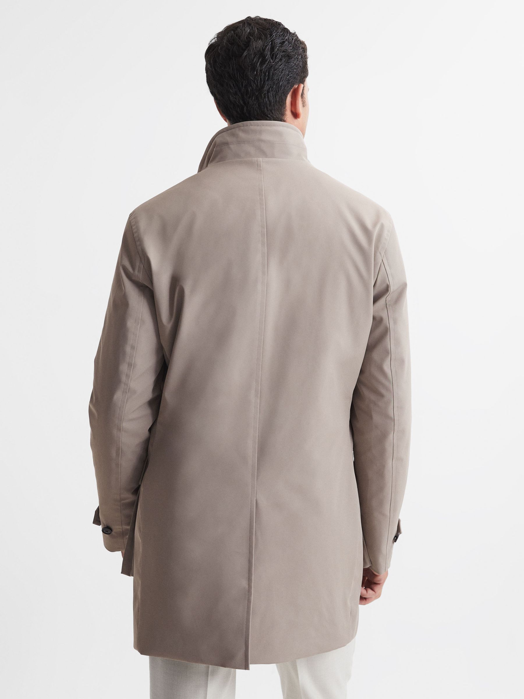 Funnel Neck Removable Insert Jacket in Taupe - Image 5 of 5