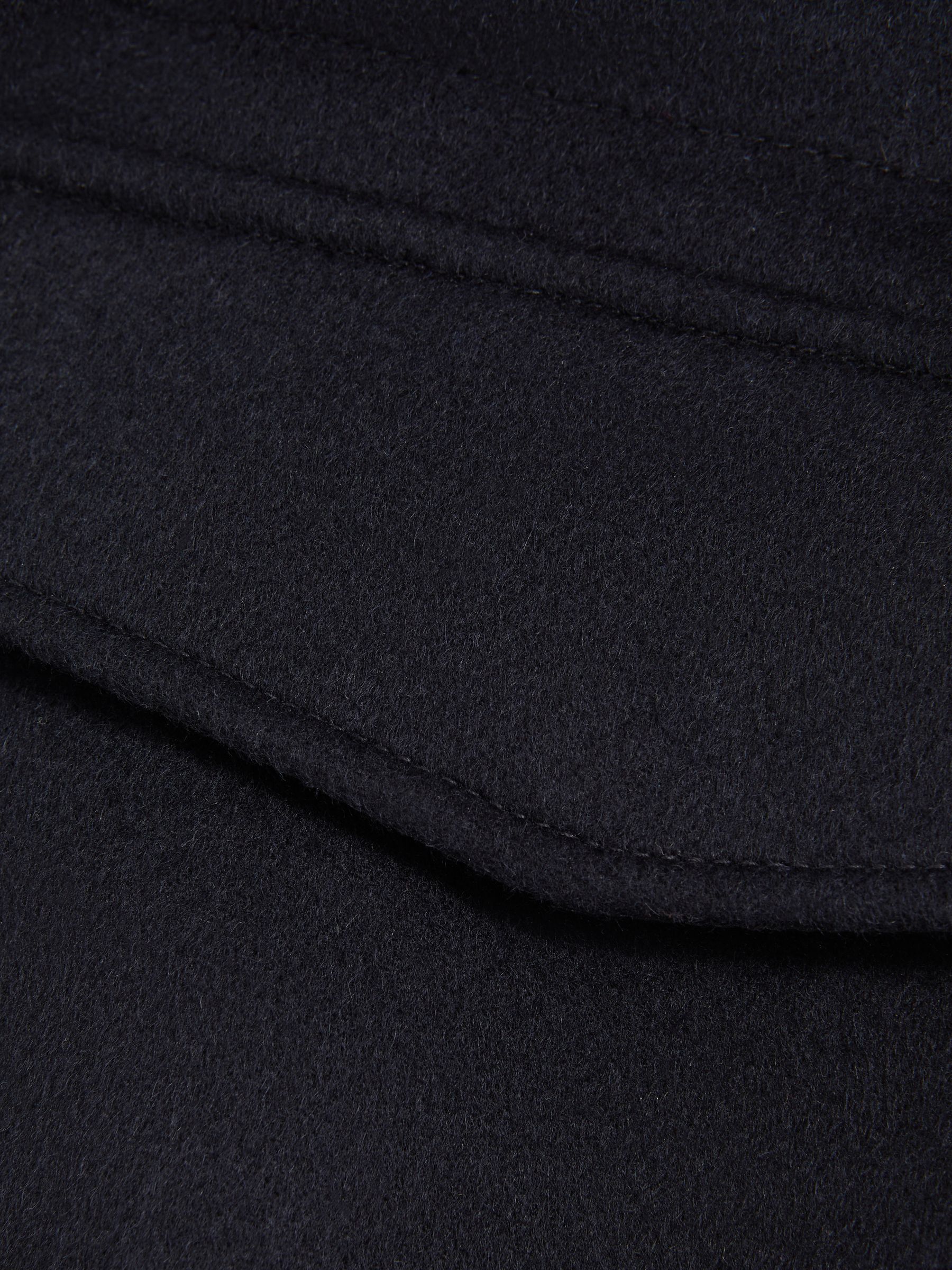 Wool Blend Removable Hooded Coat in Navy - Image 8 of 8