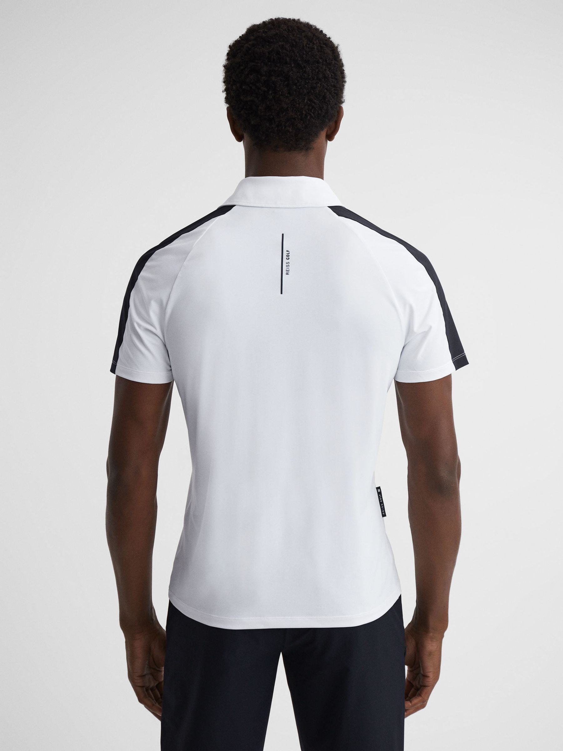 Golf Airtech Slim Fit Polo Shirt in White/Navy - Image 4 of 4