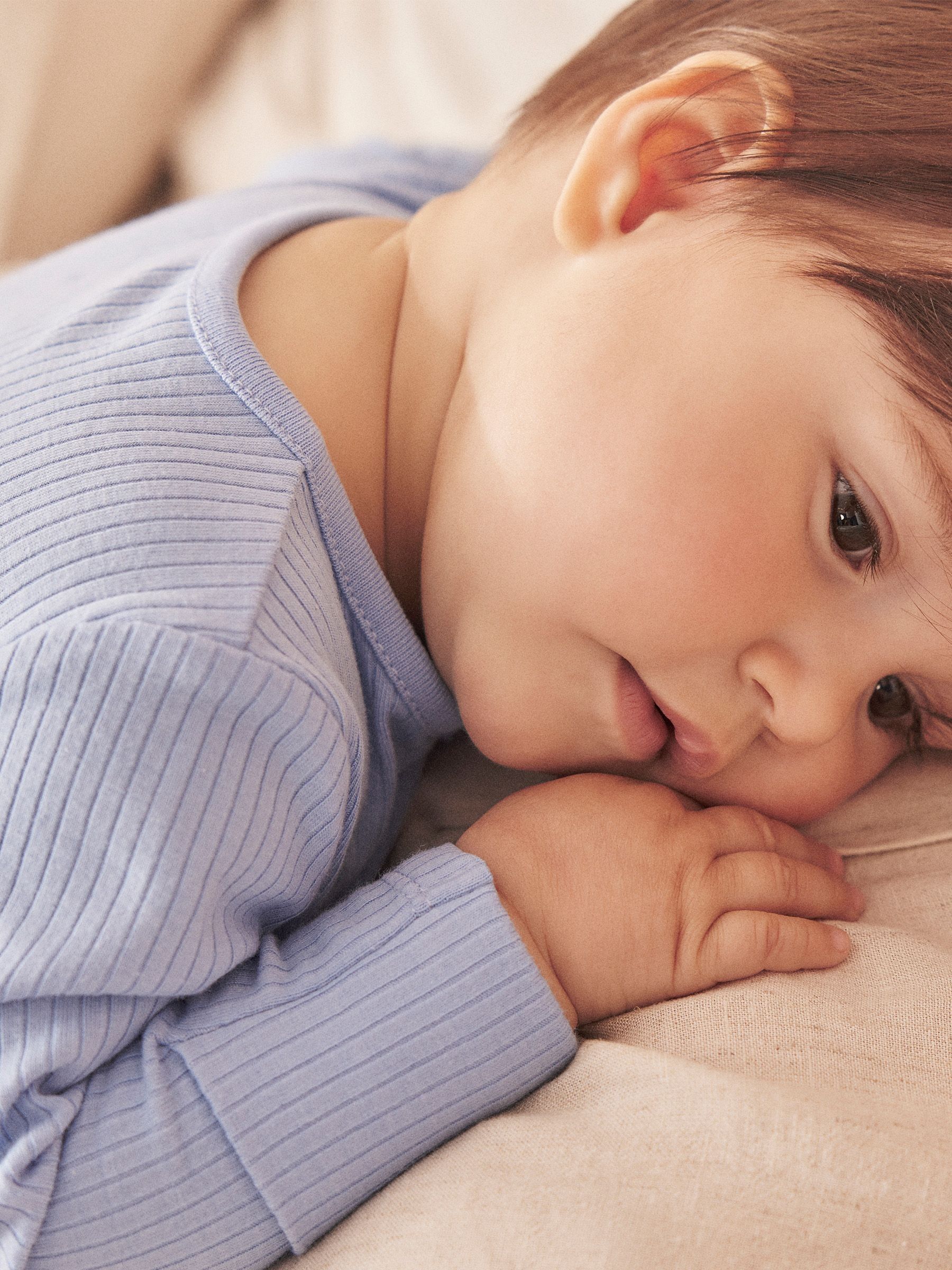 MORI Sky Blue Stretch Supersoft 2 Way Zip Sleepsuit - Image 2 of 6