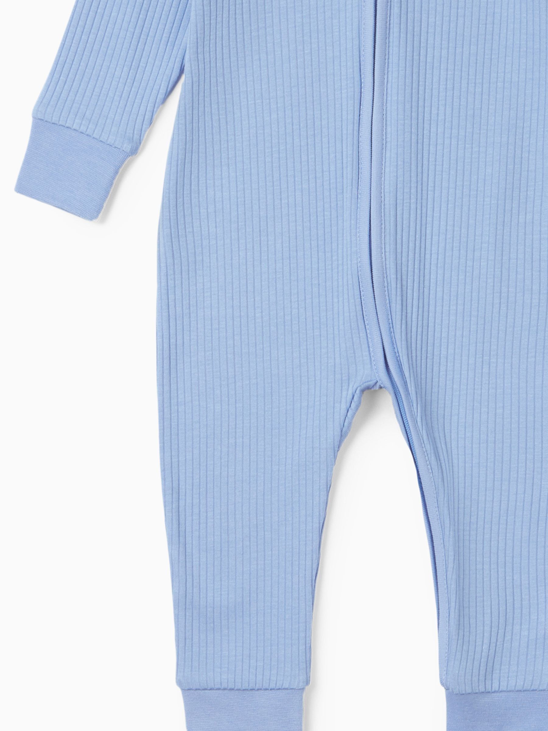 MORI Sky Blue Stretch Supersoft 2 Way Zip Sleepsuit - Image 6 of 6