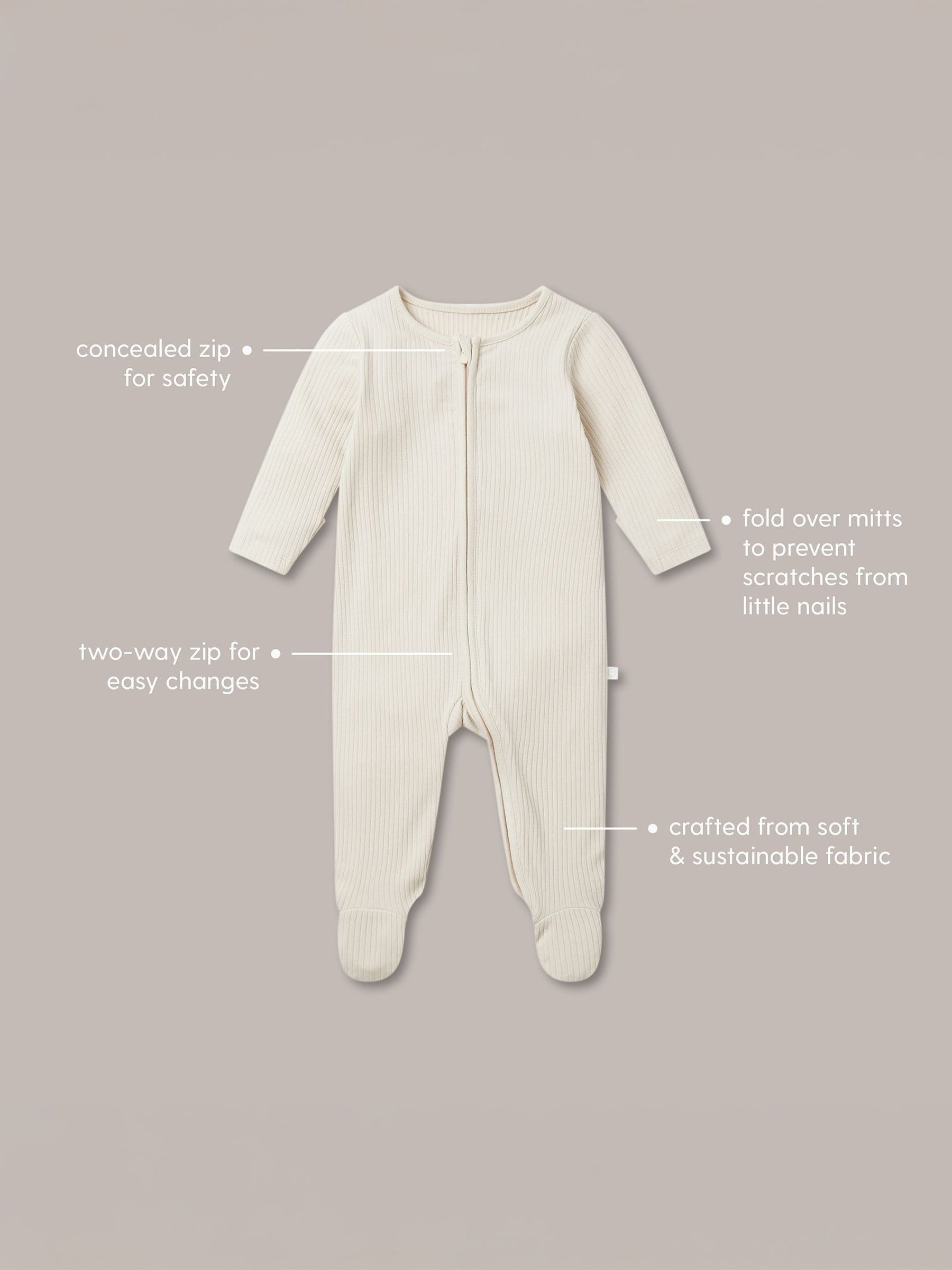 MORI Sky Blue Stretch Supersoft 2 Way Zip Sleepsuit - Image 7 of 7 MORI Sky Blue Stretch Supersoft 2 Way Zip Sleepsuit - Image 7 of 7