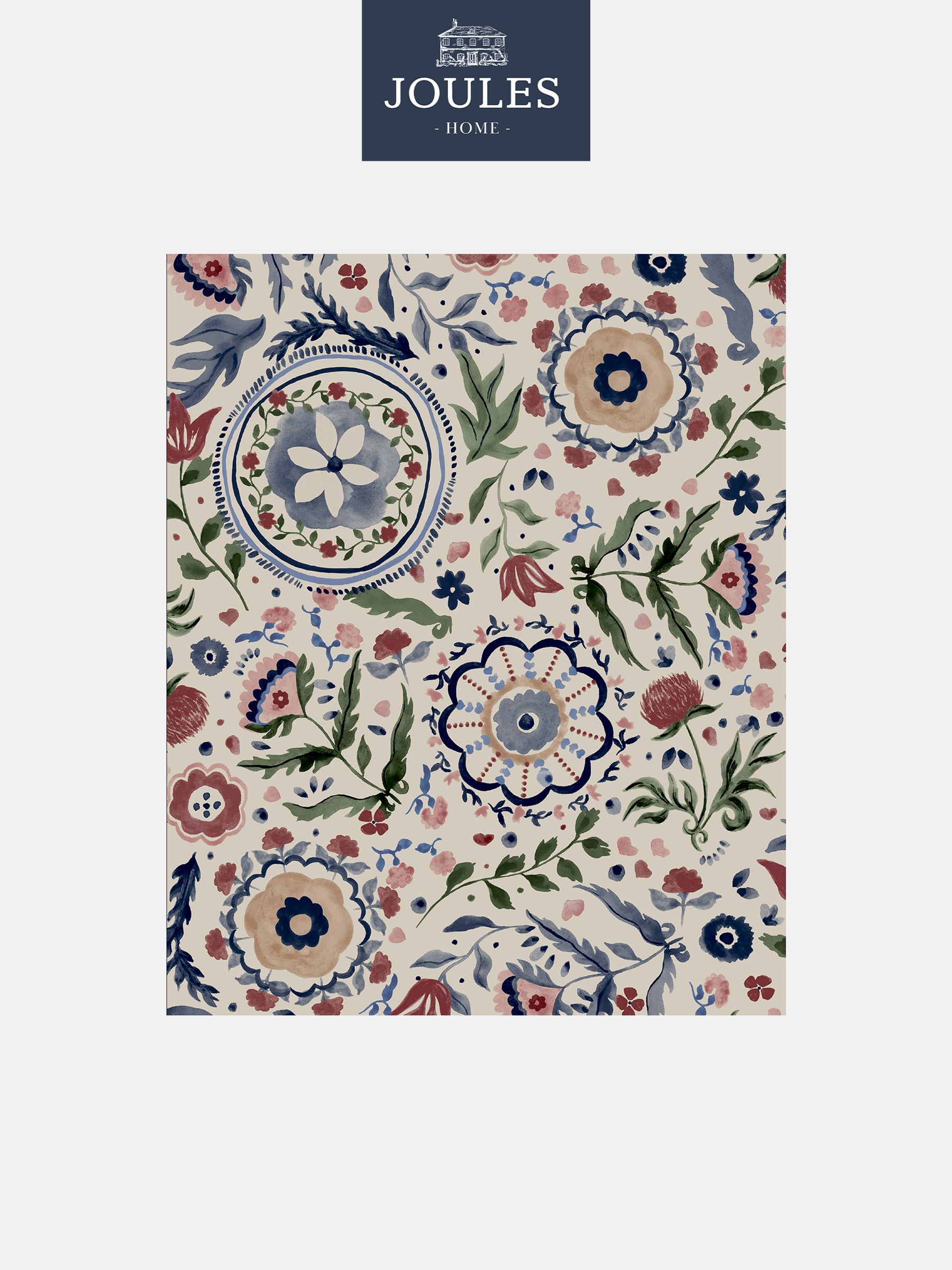 White Festival Flowers Antique 10M Wallpaper - Image 2 of 4